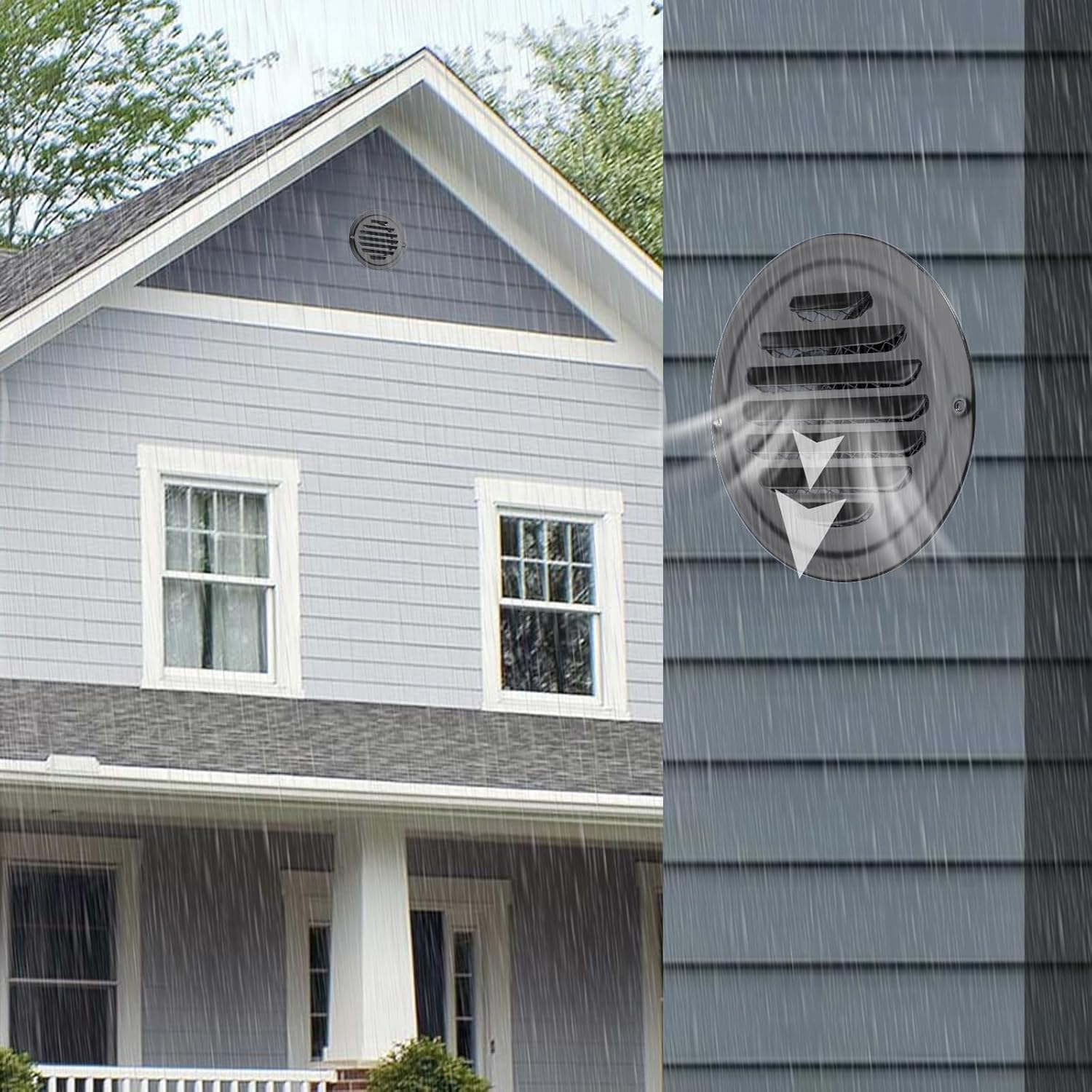 4 PCS 304 Stainless Steel round Air Vent Covers with Insect Mesh(Black, 100 Mm) image number 3