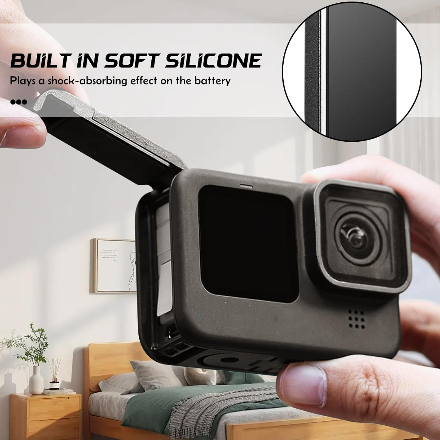 Powerful Replacement Side Door Battery Cover for Gopro Hero 9/10/11/12 Full Protection Side Door Case image number 1