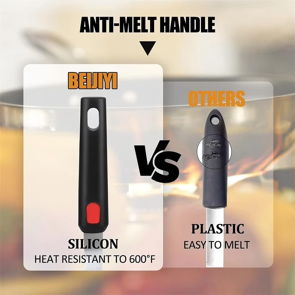 Kushucun Professional Silicone Spatula &ndash; High Heat Resistant Fish & Pancake Turner, Wide Flexible Blade for Non-Stick Pans, Dishwasher Safe (Black Grip Design) image number 2