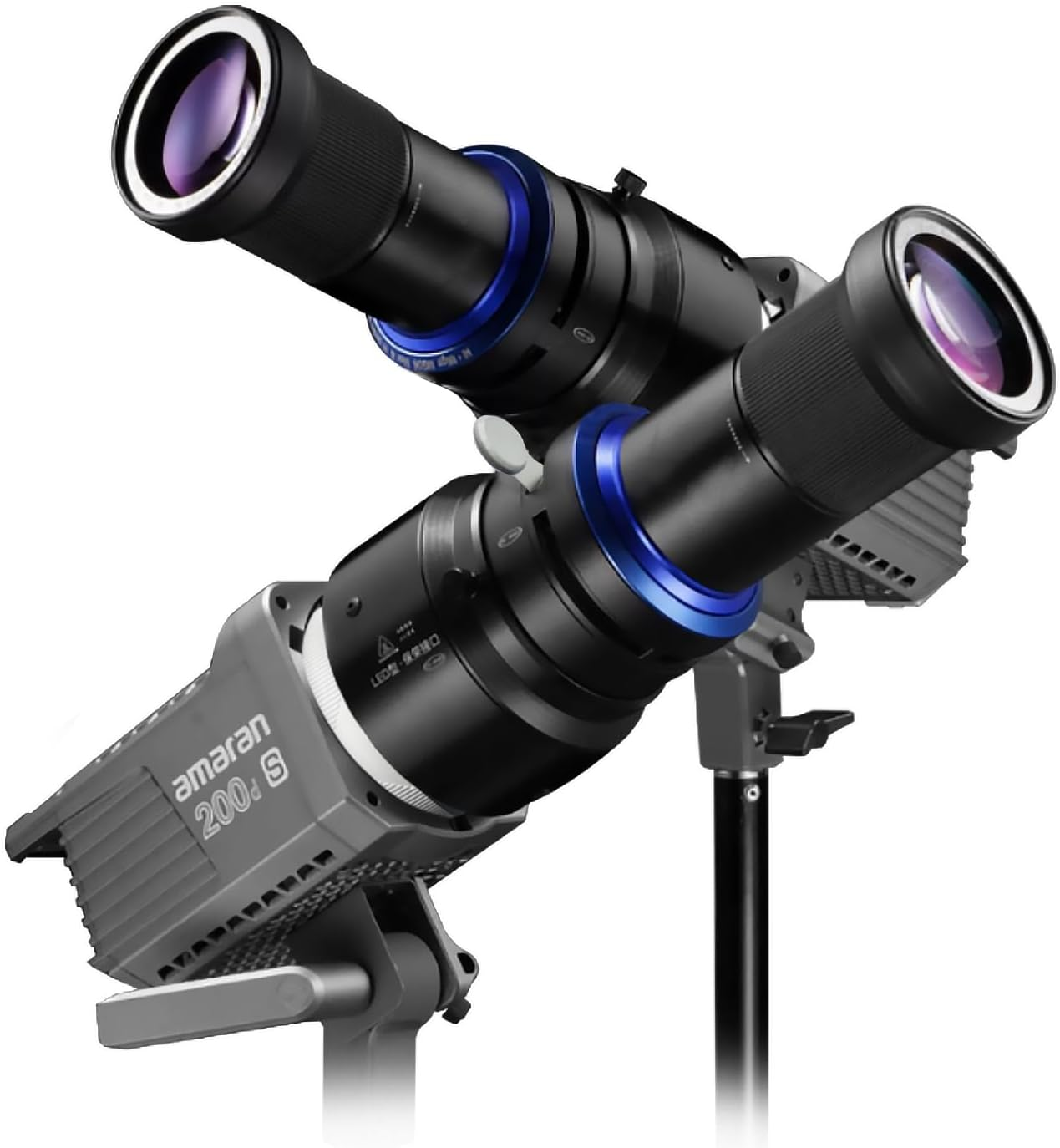 Bowens Mount Optical Snoot for Aputure Cob Light, Photography Spotlight Projector, Conical Snoot, Compatible with Aputure Amaran 150/300C, 600X Pro, Godox SL60 Etc, 5 Color Filters, 31 Gobos image number 6