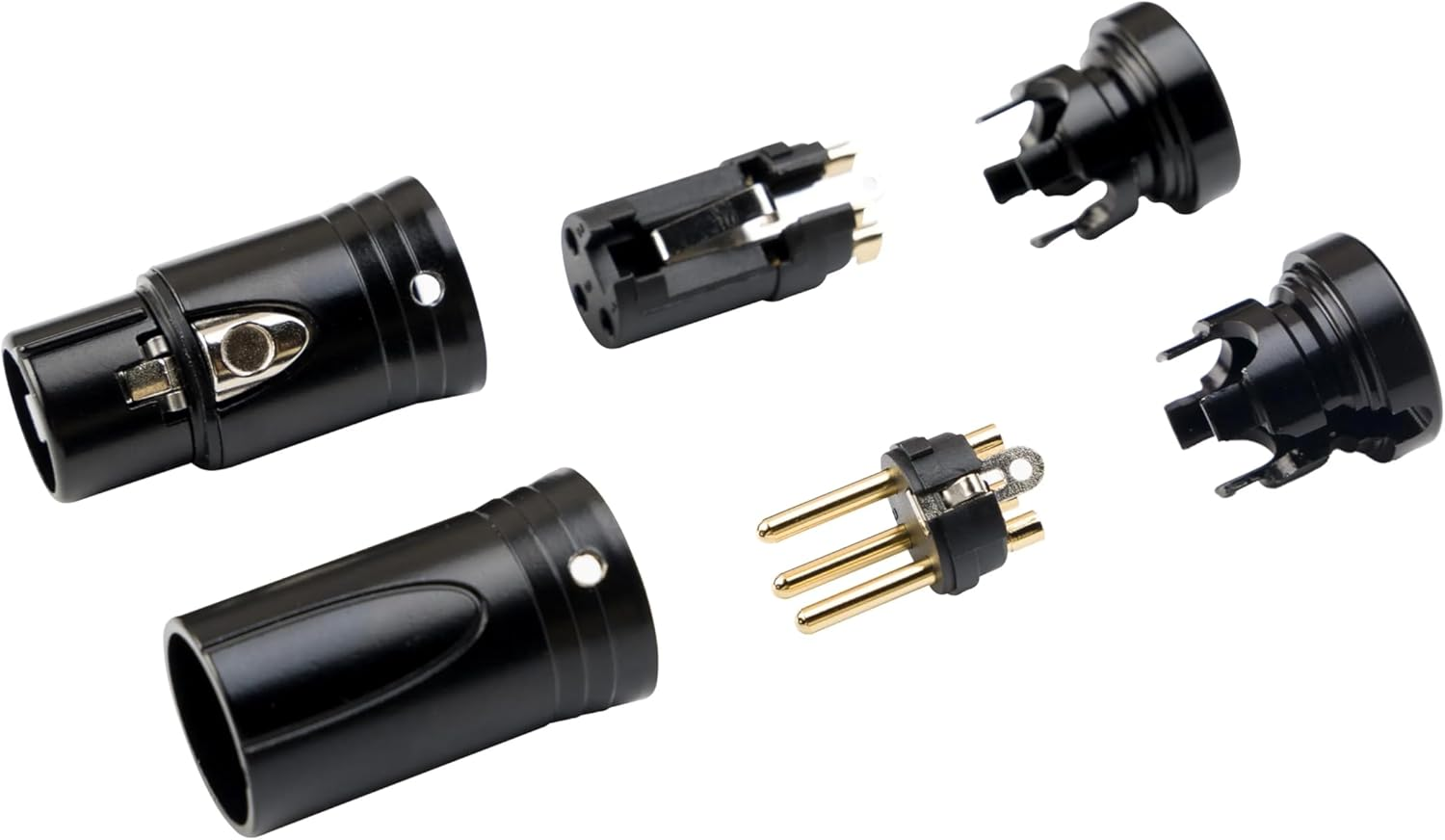 Pro-C DIY Low Profile XLR Gold 3 Pin 90 Degree Right Angle Rotateable XLR Female Connectors with Wrench for Audio Microphone - 5 Pack image number 3
