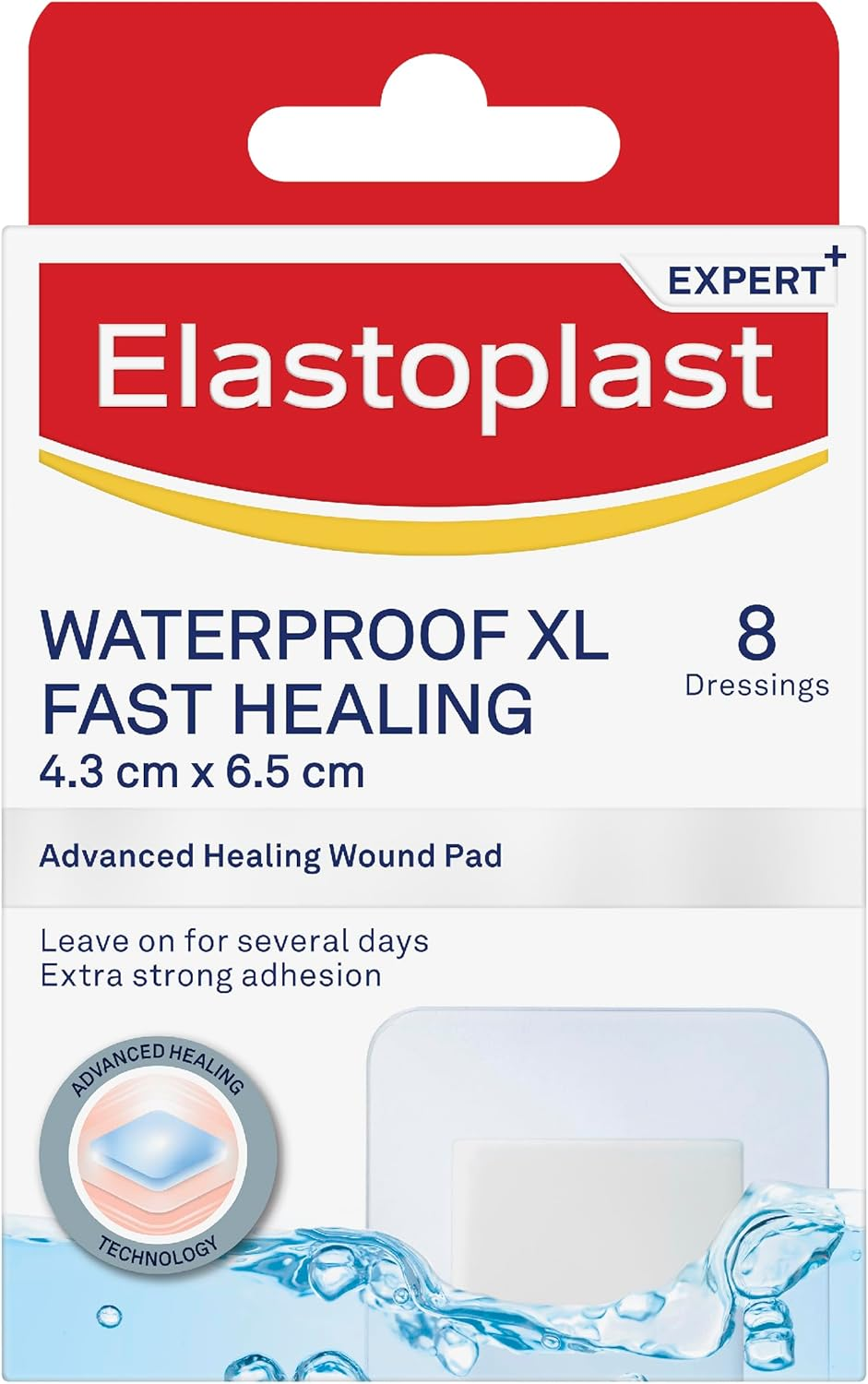 Elastoplast Waterproof XL Fast Healing Plasters, 6.5Cm X 4.3Cm - 8 Pack image number 2