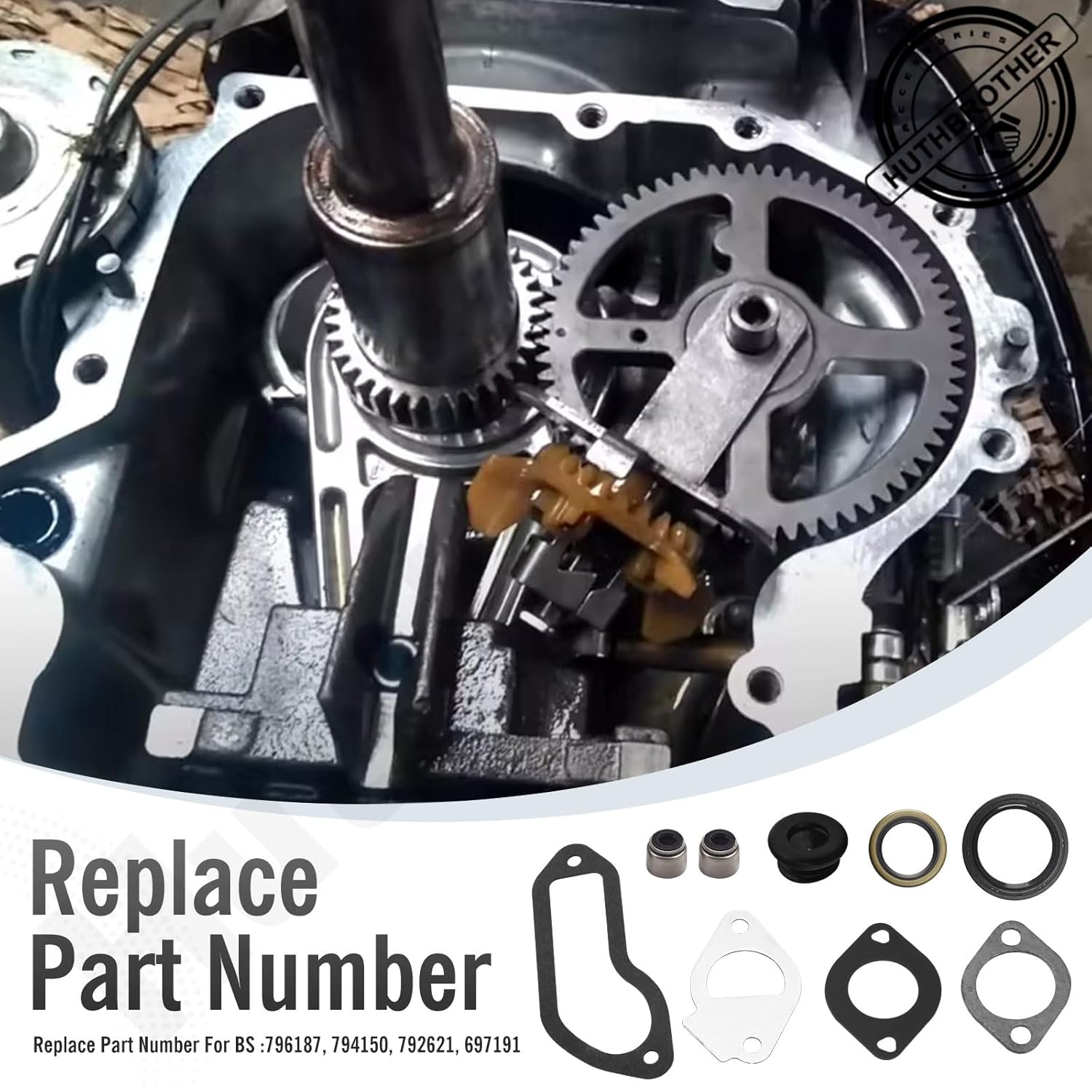 Complete Engine Gasket Kit Compatible with B&S Engine Gasket Set Replaces 794150 792621 697191 image number 6