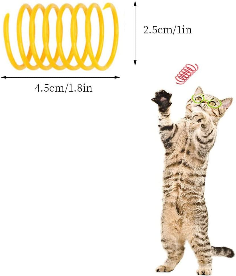 WALFESHOO 16PCS Cat Spiral Spring,Cat Creative Toy to Kill Time and Keep Fit Interactive Cat Toy Durable Heavy Plastic Spring Colorful Springs Cat Toy for Swatting, Biting, Hunting Kitten Toys image number 3