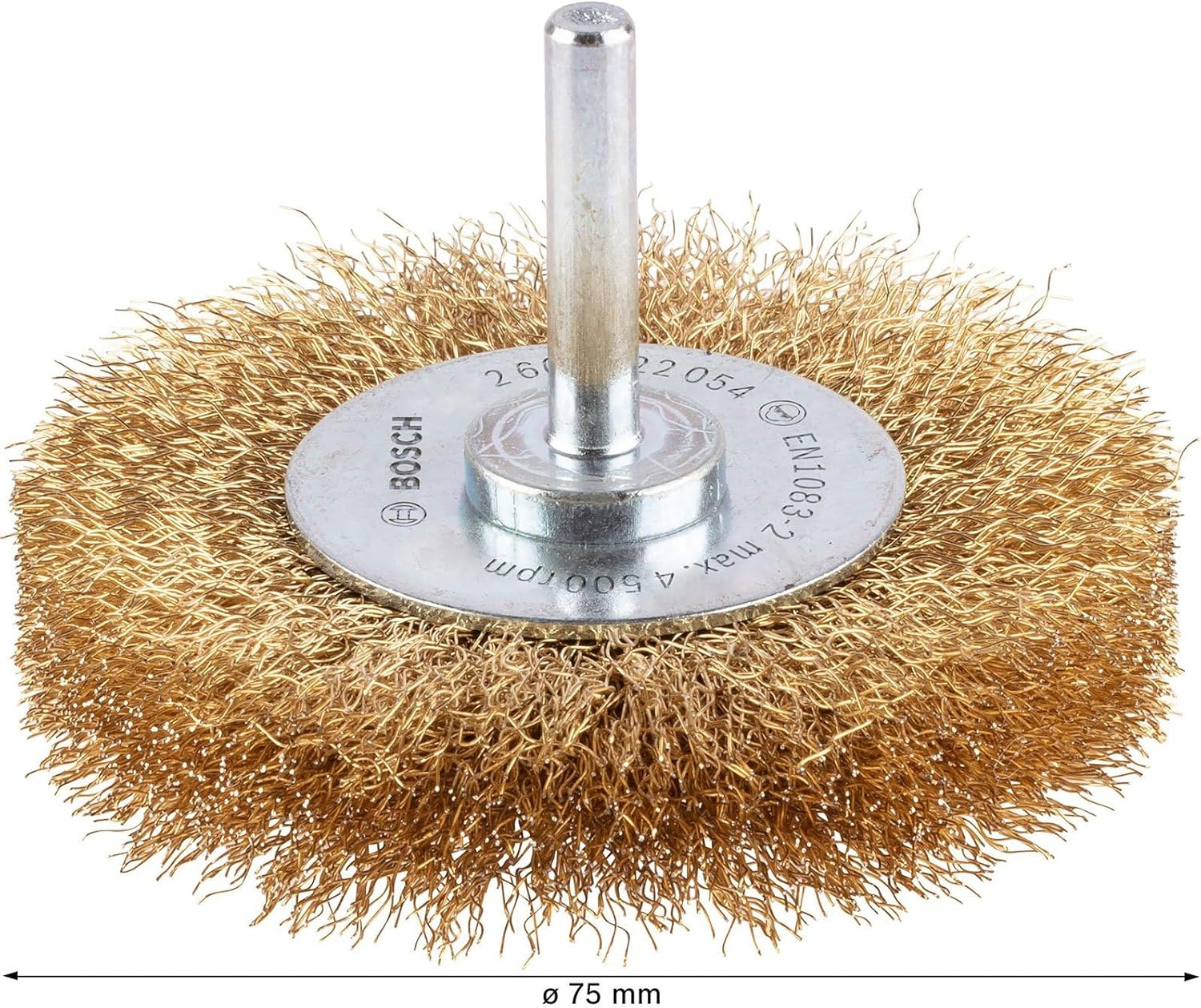 Bosch Professional 2608622054 6Mm Shank Wheel 70Mm, Crimped Wire, 0.2Mm Brass, 0.2 Mm image number 1
