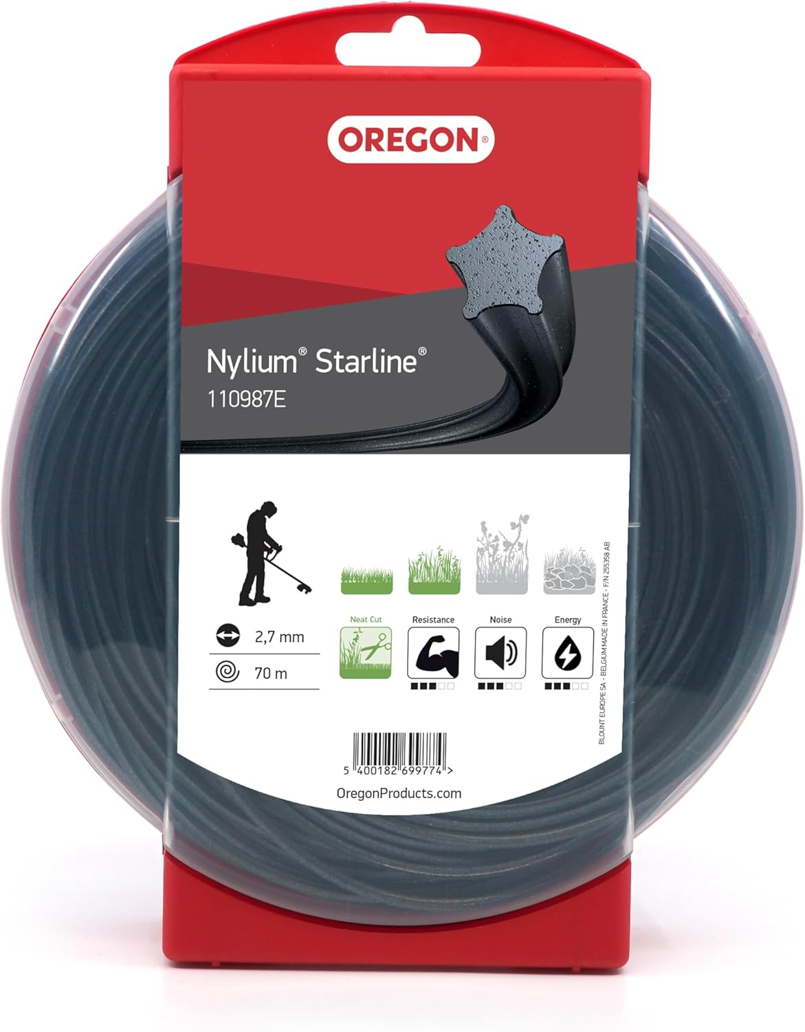 Oregon Nylium Star Shaped Strimmer Line Wire for Grass Trimmers and Brushcutters, Five Cutting Edges for Clean Finish, Professional Grade Heavy Duty Nylon, Fits Petrol Strimmers, 1.6Mm-15M (&lrm;533745) image number 2