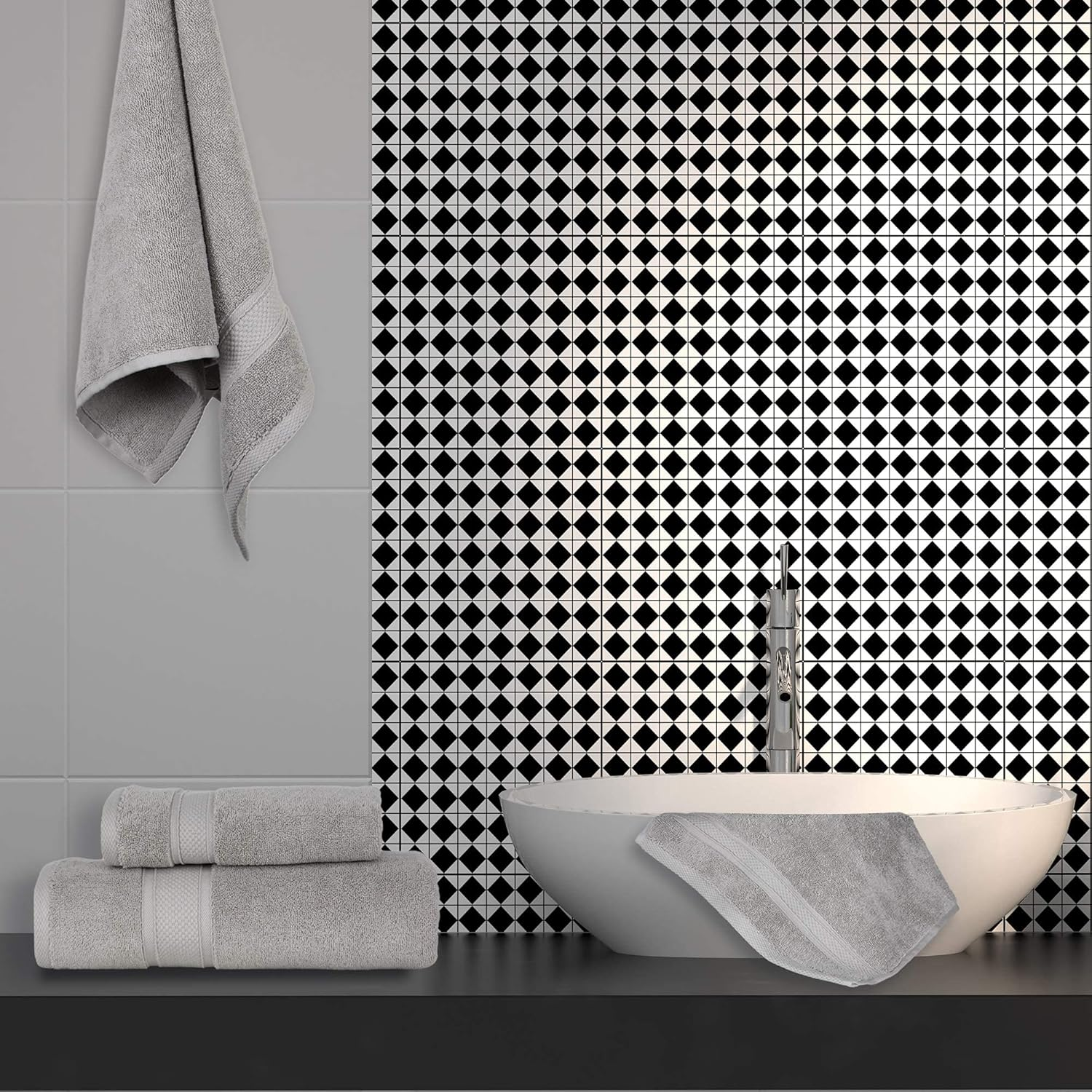 NOVA Luxury Linen - Hotel Quality Turkish Towel Set for Bathroom (6 Pcs Towel Set, Mirage Grey) image number 5