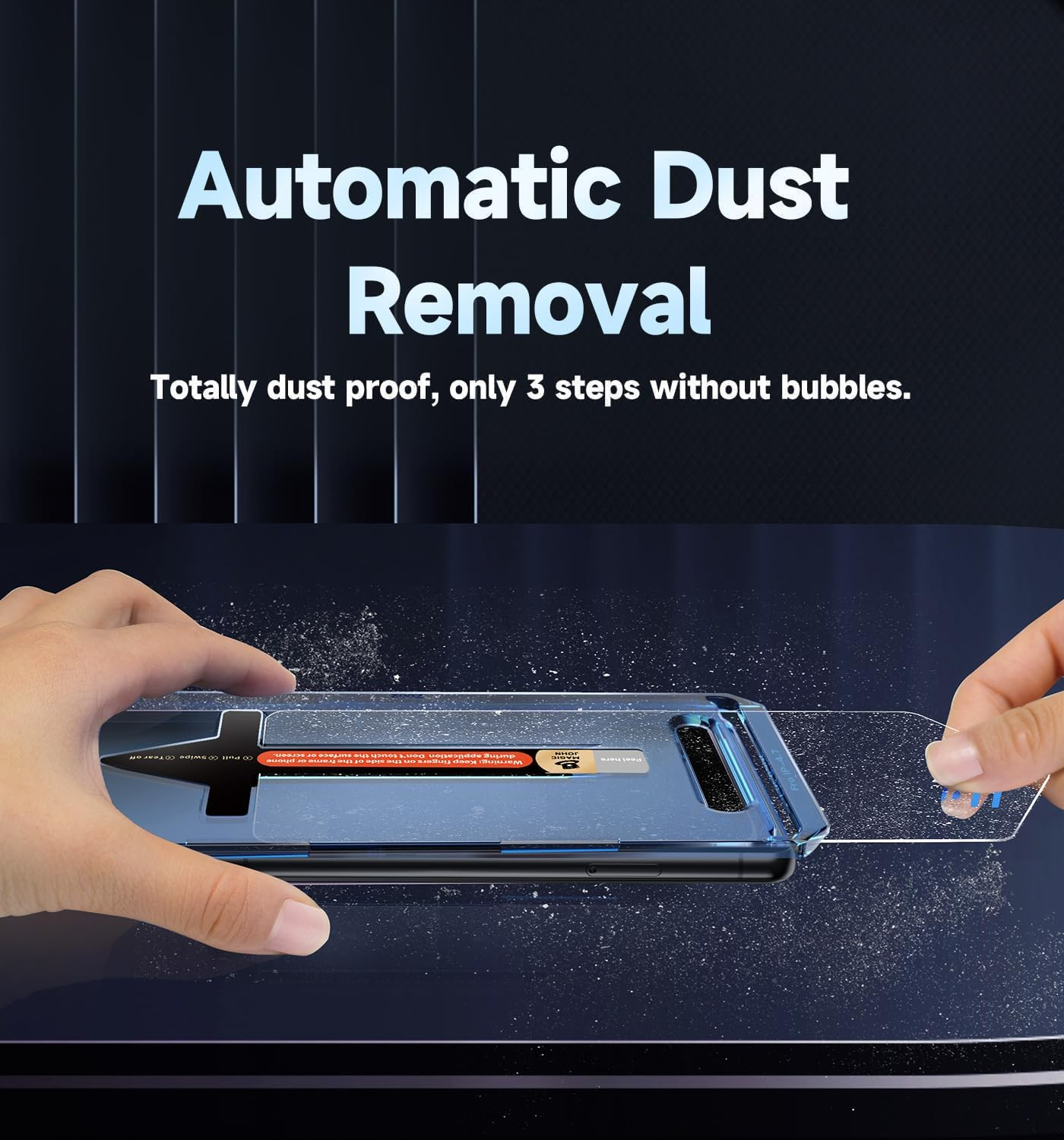 MAGIC JOHN 2 Pack for Iphone SE 3/2 (2022/2020 Edition), Iphone 8/7/6/6S Tempered Glass Screen Protector, Auto Dust-Elimination, Bubble Free, HD Clear, Easy Installation image number 3