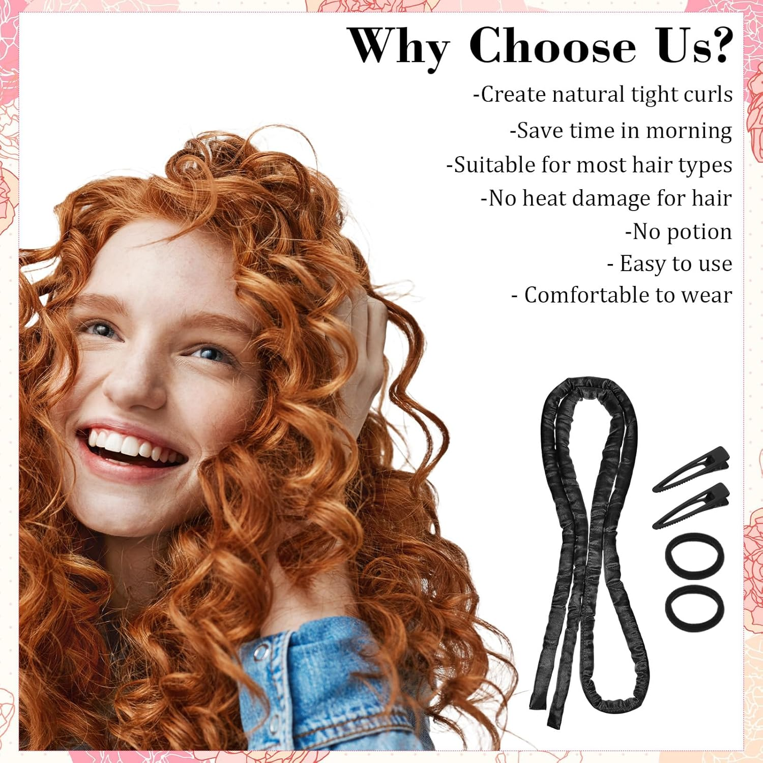 XLIUAX Heatless Curling Rod Headband, Heatless Curls Overnight Headband for Short Long Hair No Heat Overnight Curls with Thin Curlers to Sleep in Lazy Natural Soft Wave DIY image number 6