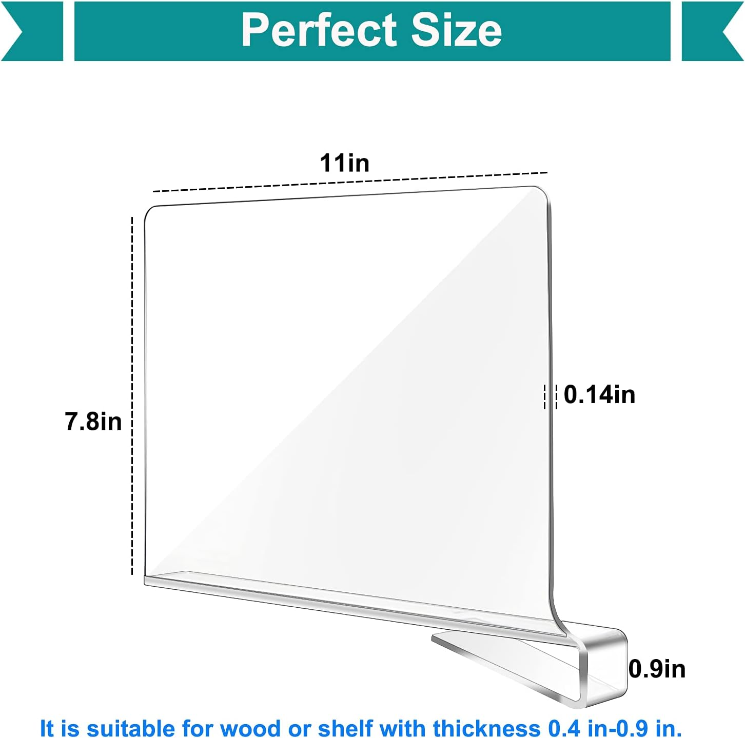 Clear Acrylic Shelf Dividers, Multi-Functional Shelf Separator, Adjustable Clothing Organizer, Transparent Organizer for Storage, Wood Closet, Bedroom, Kitchen and Office Shelves