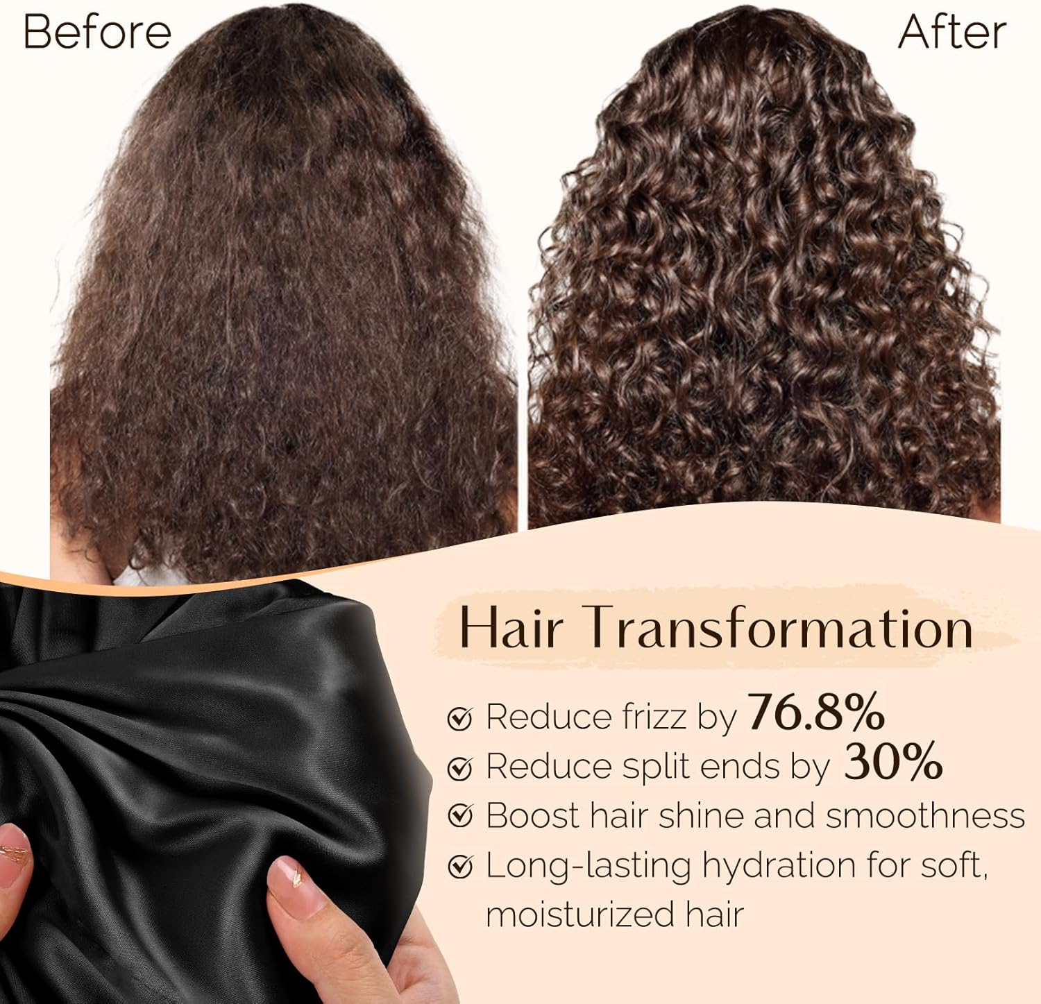 Satin Bonnet Sleep Bonnet Cap - Extra Large, Double Layer, Reversible, Adjustable Satin Cap for Sleeping Hair Bonnet &hellip; image number 1