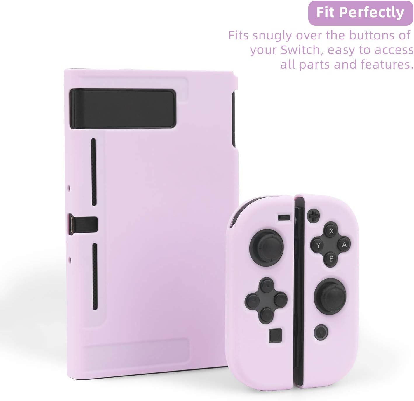 Geekshare Protective Case Slim Cover Case for Switch and Game Console - Shock-Absorption and Anti-Scratch (Lilac Purple) image number 6