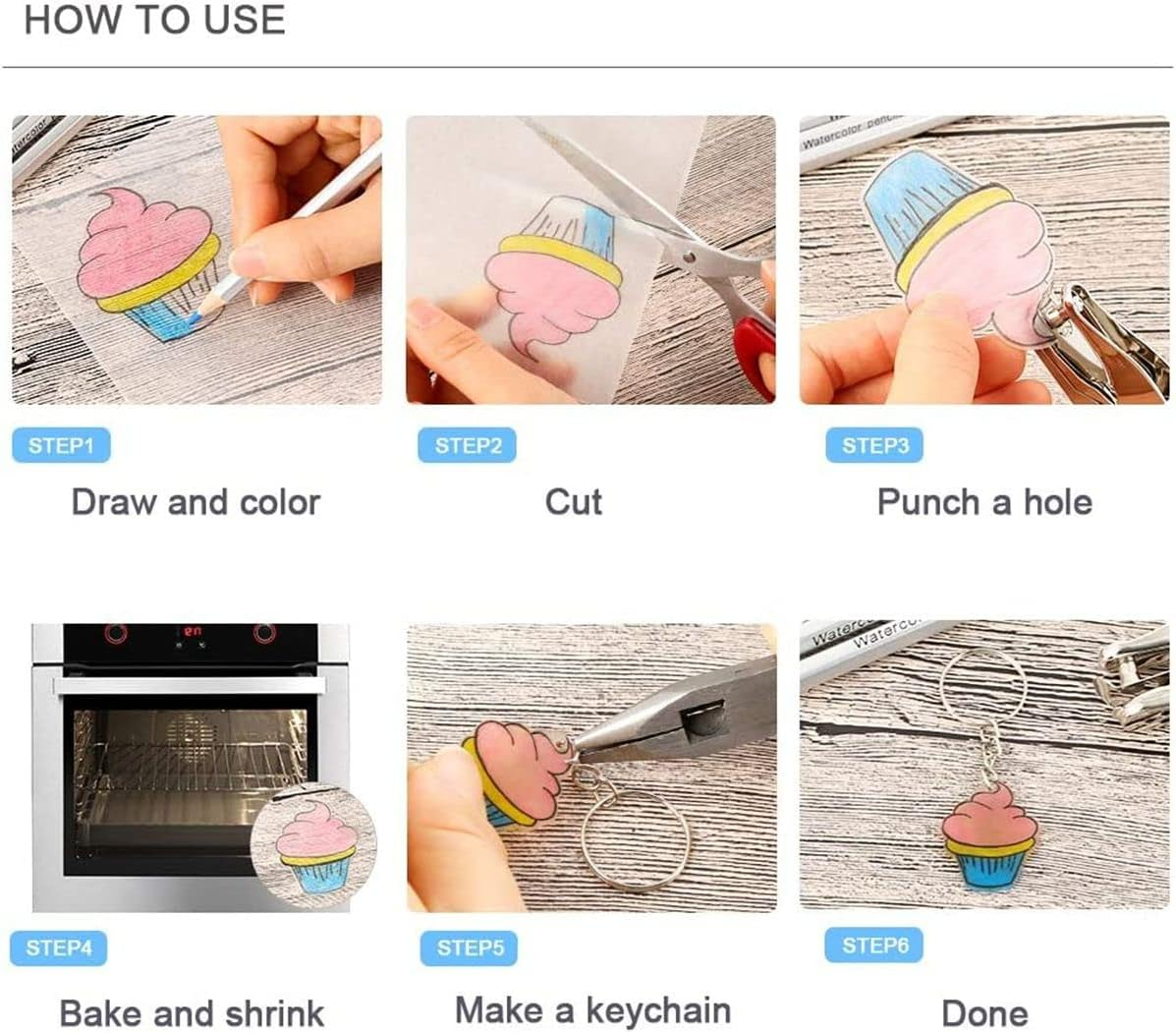 Dorischen 10 PCS A4 Size Heat Shrink Paper Shrink Film Printable for Making DIY Art Jewelry Craft Keyring Hanging Decoration, Charms（Semitransparent）