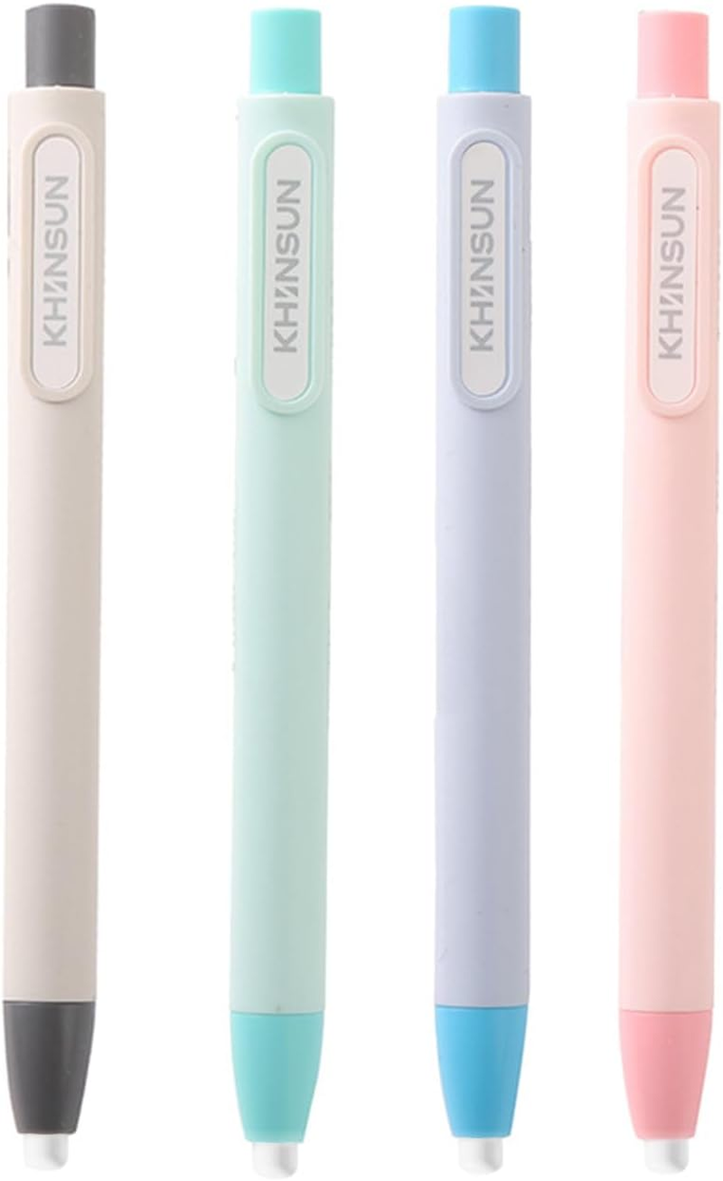 Viiotu Retractable Pen Style Eraser 4 Pack, Refillable Eraser Pen,Push Design Pencil Eraser for Kids,Great School Present for Children and Offices