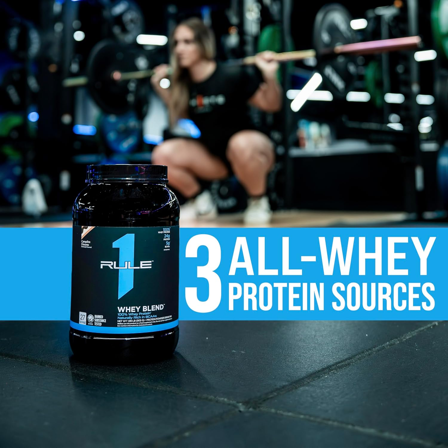 Rule1 R1 Whey Blend Powder 462 G, Vanilla Ice Cream (14 Servings) image number 2