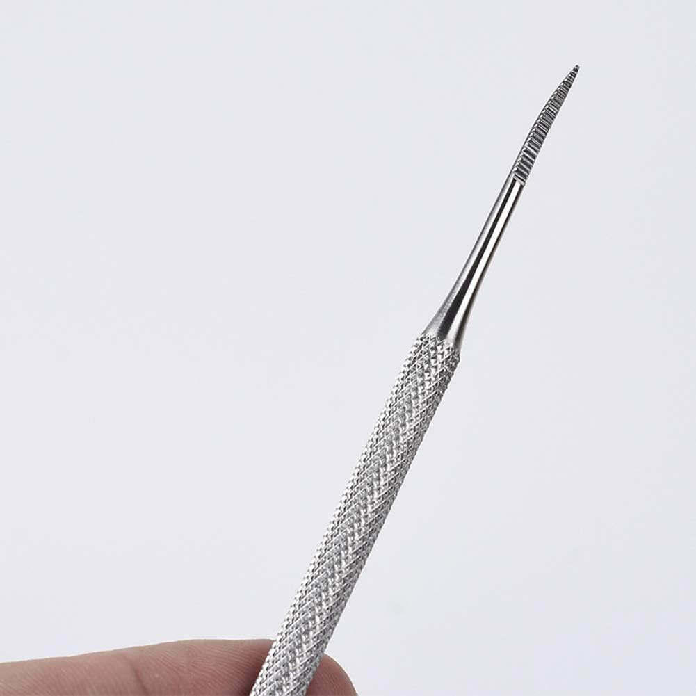 2Pcs Stainless Steel Nail Groove Dirt Pick Double Head Toenail Remover Pusher File Cuticle Pedicure with Non Slip Hand Toenail Pick Tool Accessories image number 2