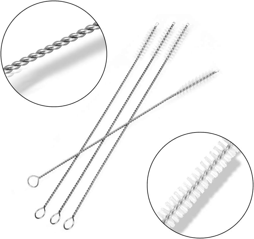 6 PCS Metal Replacement Straws for Owala Water Bottle 24 Oz 32 Oz, Reusable Stainless Steel Straws with 2 Cleaning Brush Compatible with Owala Water Bottle image number 2