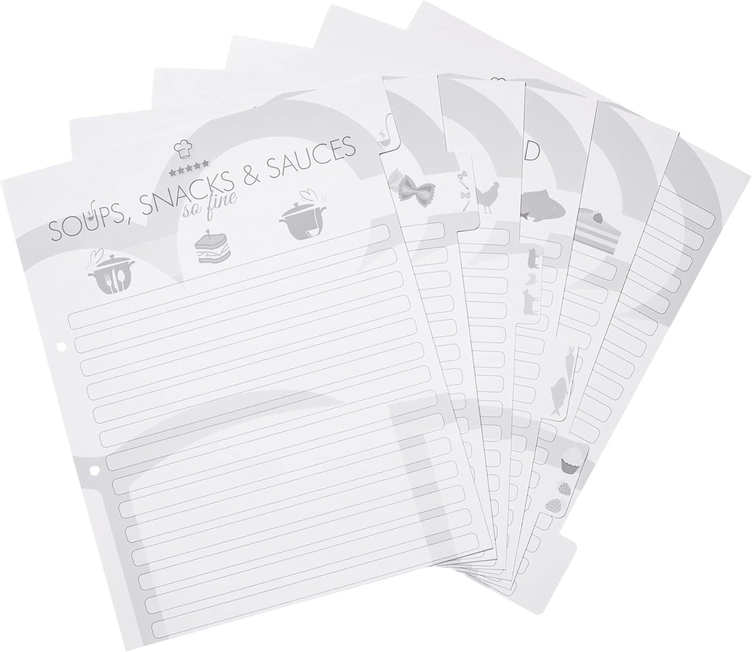 Herma 19662 Recipe Folder A4 for Writing Yourself Star of the Kitchen, 7 Cm Wide, Recipe Book with Index for Filing, Motif Ring Binder with Inner Print for Kitchen and Household for Cooking Recipes image number 4