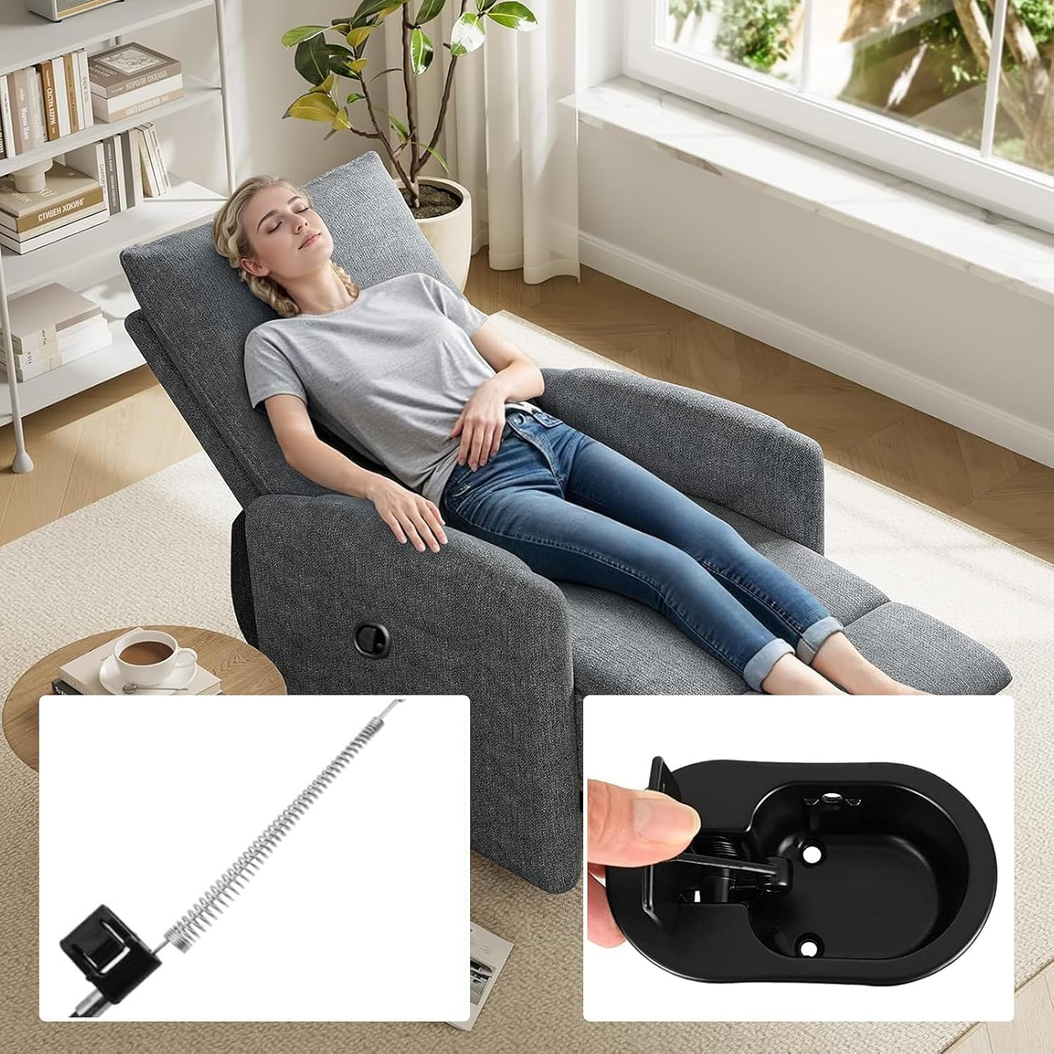 Universal Recliner Pull Handle Replacement, 1Pc Chair Couch Release Lever Pull Handle, Plastic Sofa Chair Recliner Release Pull Handle Replacement Parts with Cable image number 6