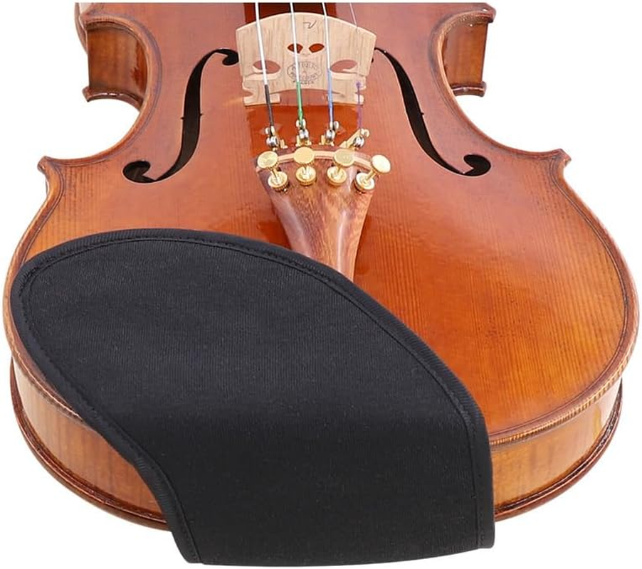 Violin Shoulder Rest Pad, Violin Chin Rest Pad Soft Cover Protector, Violin Chinrest Pad Slip Resistant for 3/4 4/4 Violin Accessories (Black, 1 Pcs) image number 5