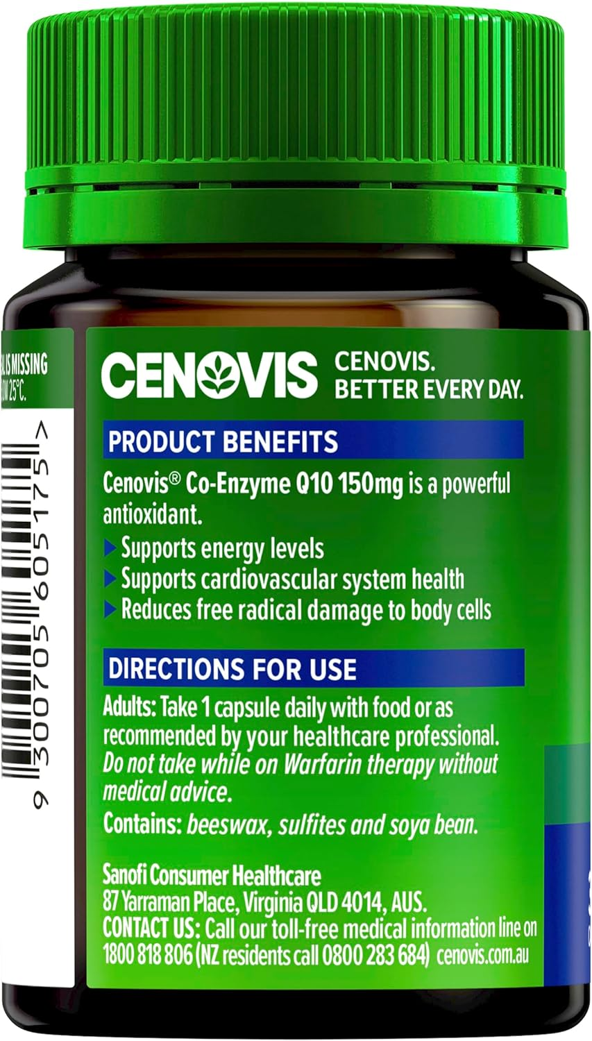 Cenovis Co-Enzyme Q10 150Mg Capsules 30 - Supports Cardiovascular Health &ndash; Antioxidant: Reduces Free Radicals Formed in the Body - Helps Maintain Energy Levels image number 4