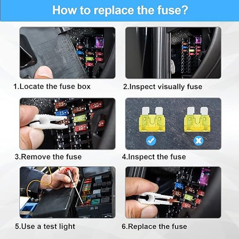 306Pcs Auto Fuse Accessories Kit, Auto Blade Fuse Puller - Mini Fuse Kit for Car, RV, Truck, Motorcycle, Marine (2Amp-40A) image number 6