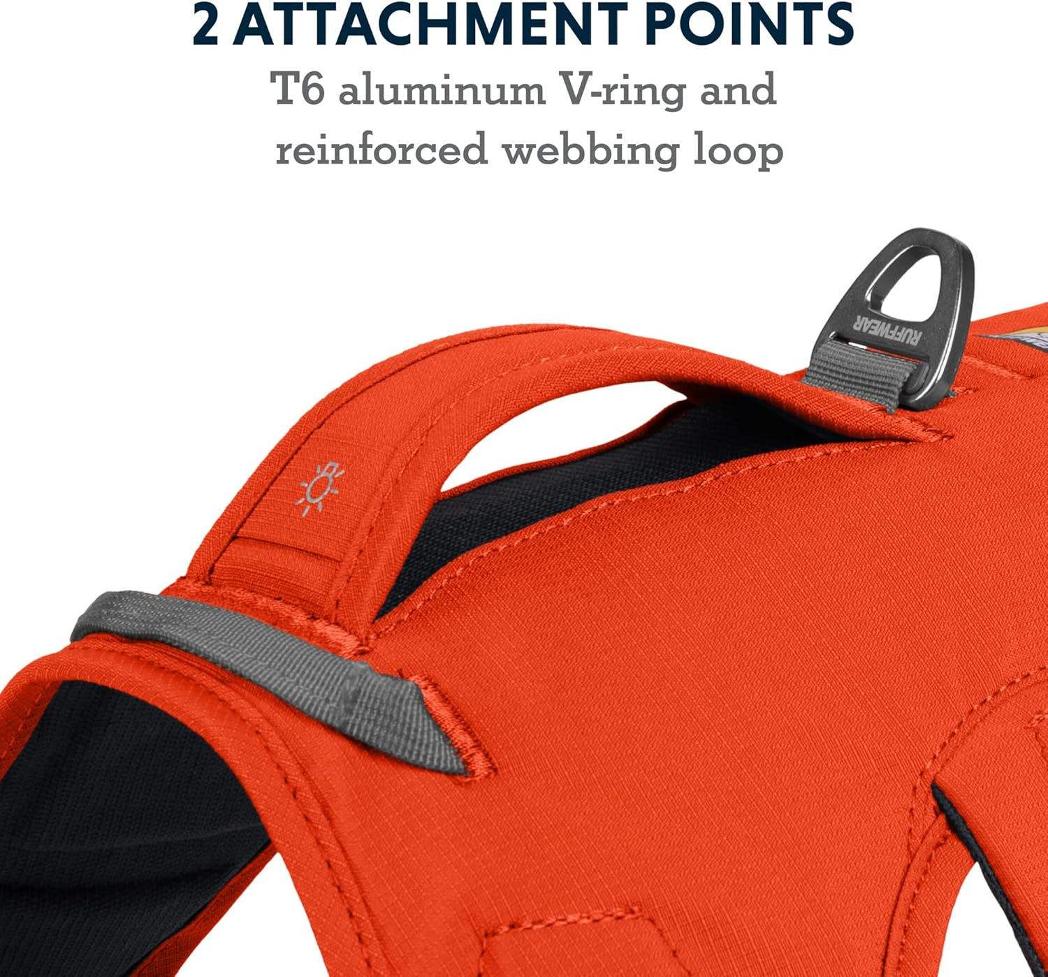 RUFFWEAR Multipurpose Dog Harness with Handle, Web Master Adjustable Harness, 2 Leash Attachments, Everyday Use, Blaze Orange, XXS image number 5