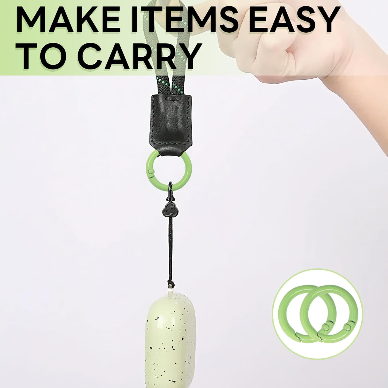 NEETUE 50 Pcs 1 Inch Metal Spring O Rings round Carabiner Ring Clip,Round Snap Clip for DIY Accessories Craft Making image number 3