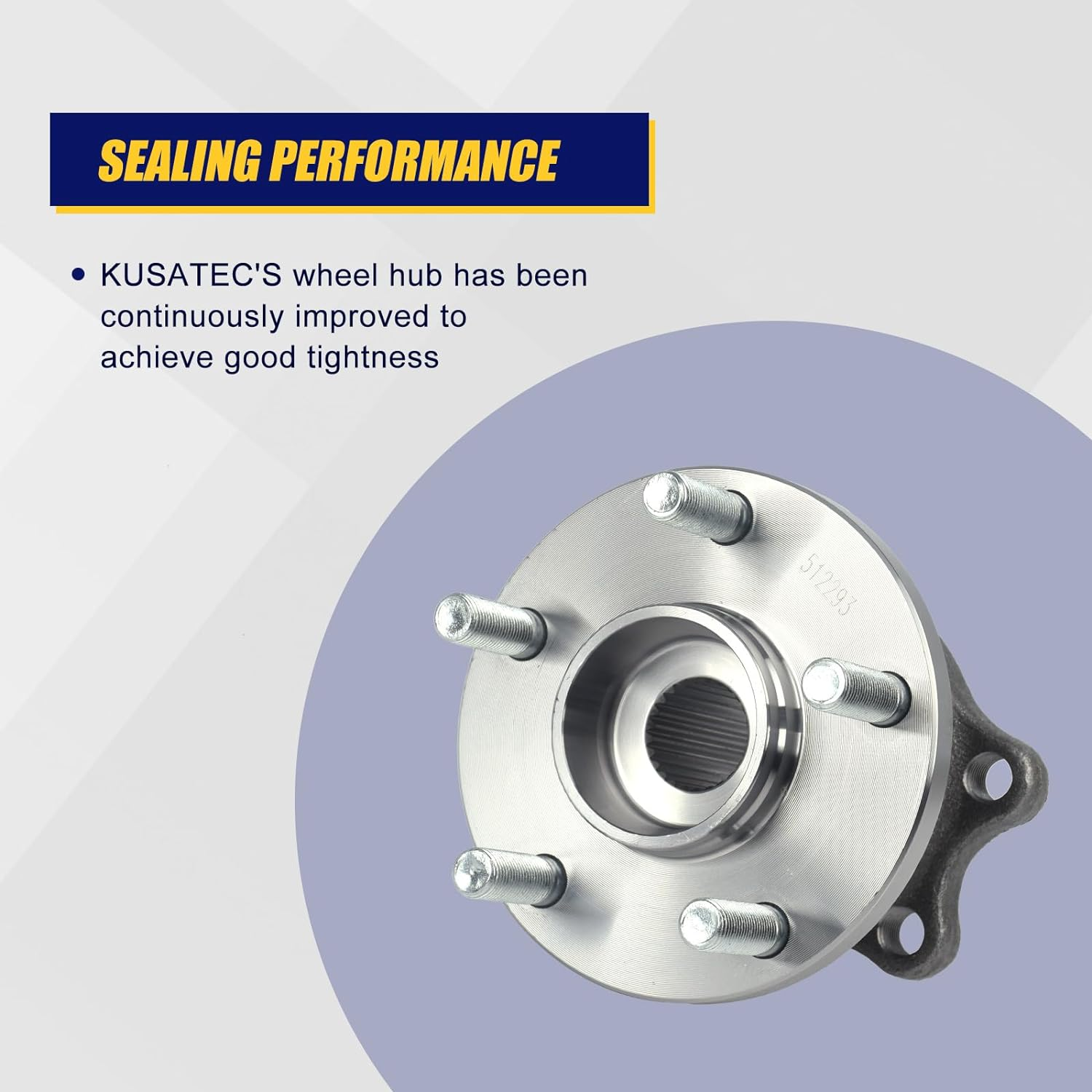 KUSATEC 512293 Rear Wheel Bearing Hub Assembly for 2005-2009 Subaru Legacy 2005-2009 Subaru Outback, M12X1.25 image number 1