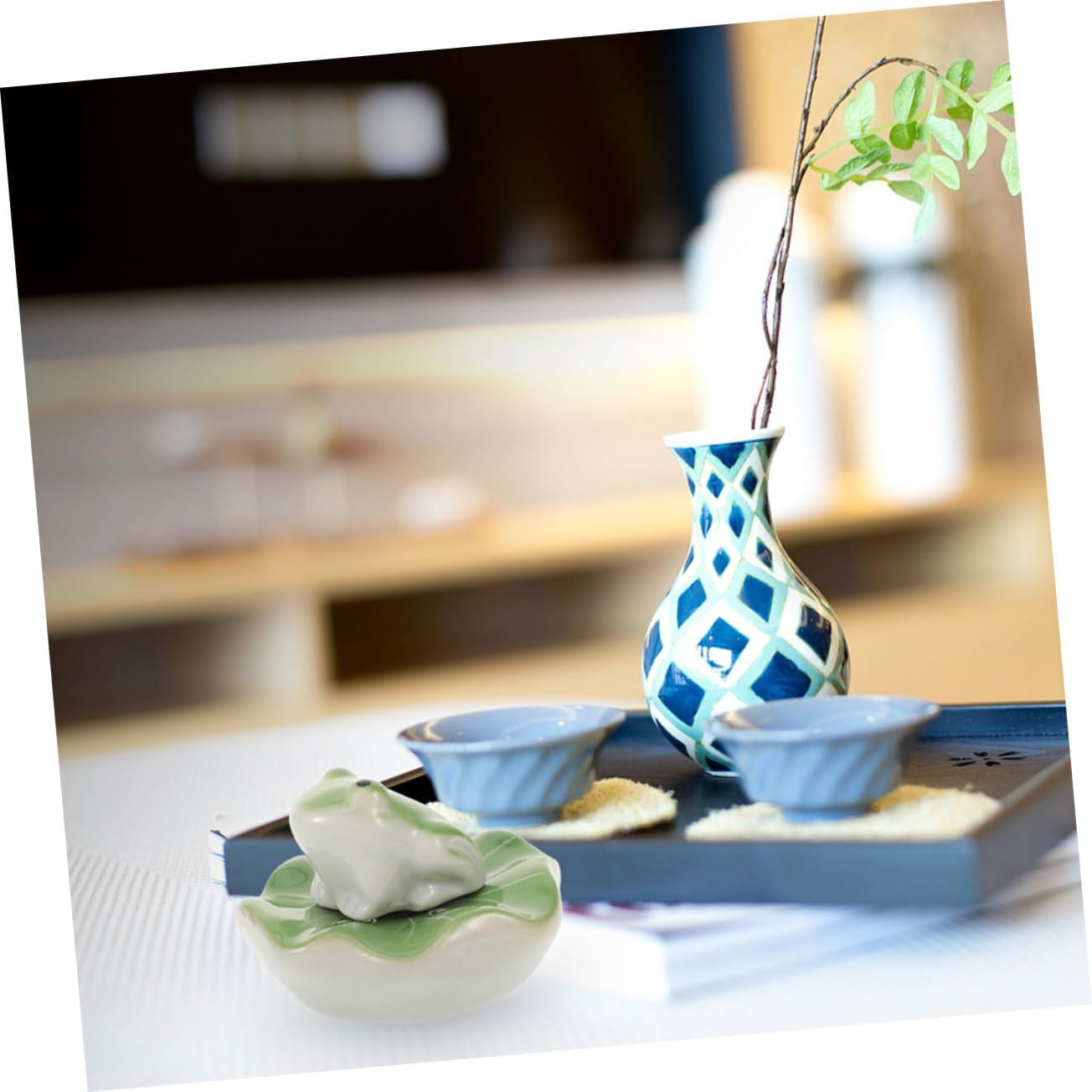 Toyvian 2Sets Ceramic Floating Frog and Tea Pet Sculptures for Aquarium Decor Realistic Fish Tank Decoration of Lifelike Floating Animals for Landscape image number 4