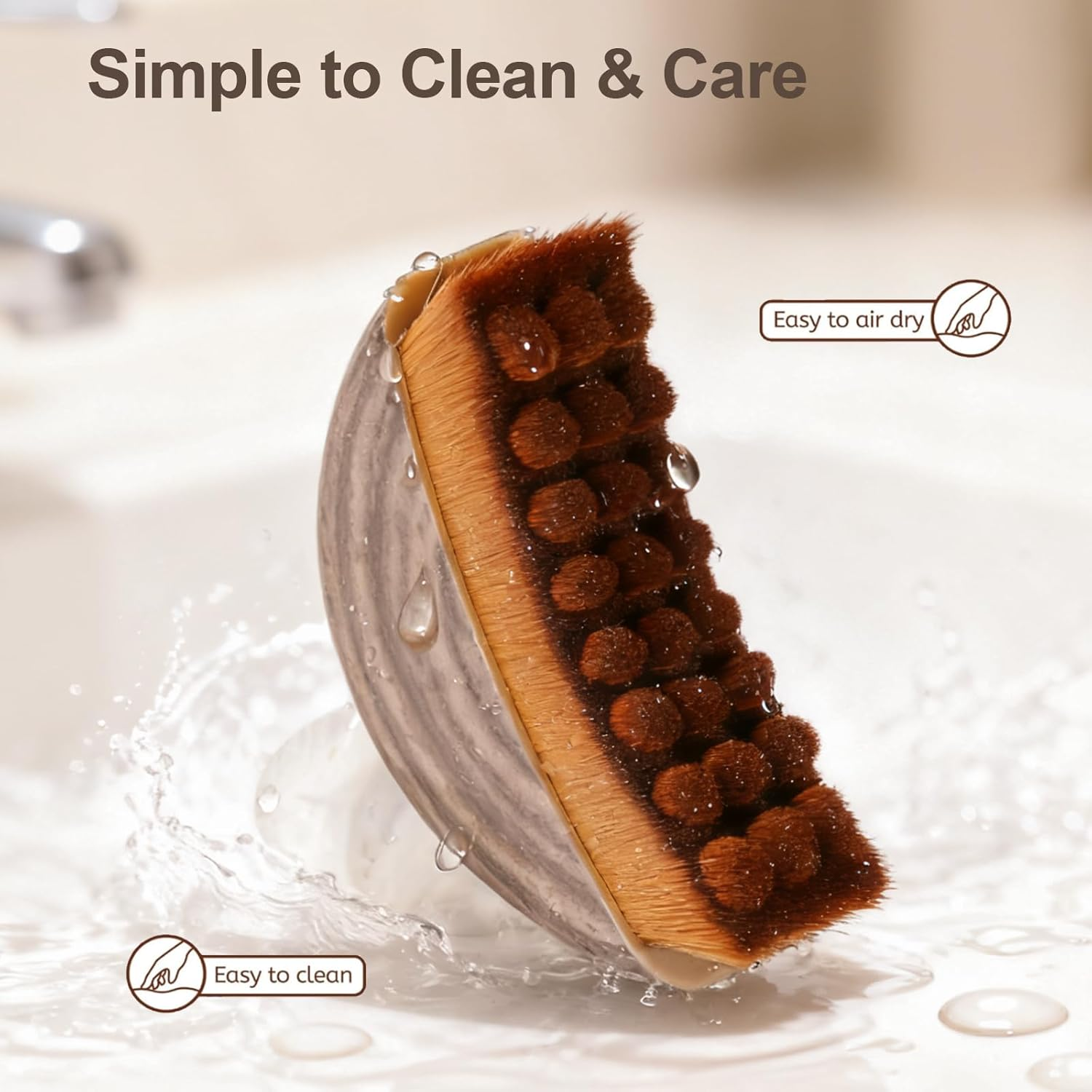 2 PCS Lymphatic Contour Face Brush, Manual Lymphatic Drainage Massager, Natural Makeup Brushes with Durable Soft Bristles, Hypoallergenic Ergonomic Facial Cleansing Brush for Sculpting image number 2