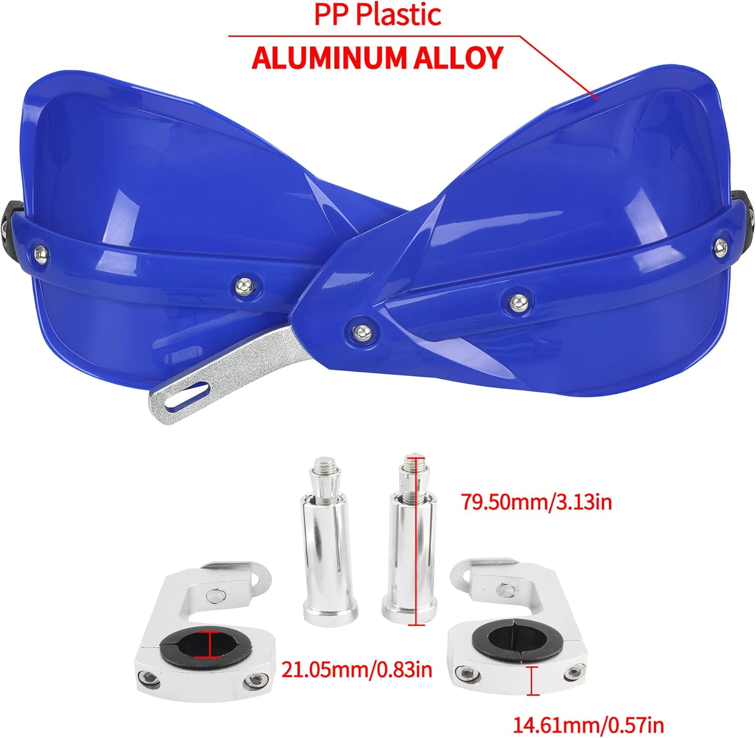 Powermotor Motorcycle Universal Handguards Aluminum Hand Guards Brush Bar for off Road ATV Yamaha Kawasaki Suzuki for Honda Motocross Dirt Bike Enduro -Black- 7/8" 22Mm and 1 1/8" 28Mm (Blue) - Black image number 5