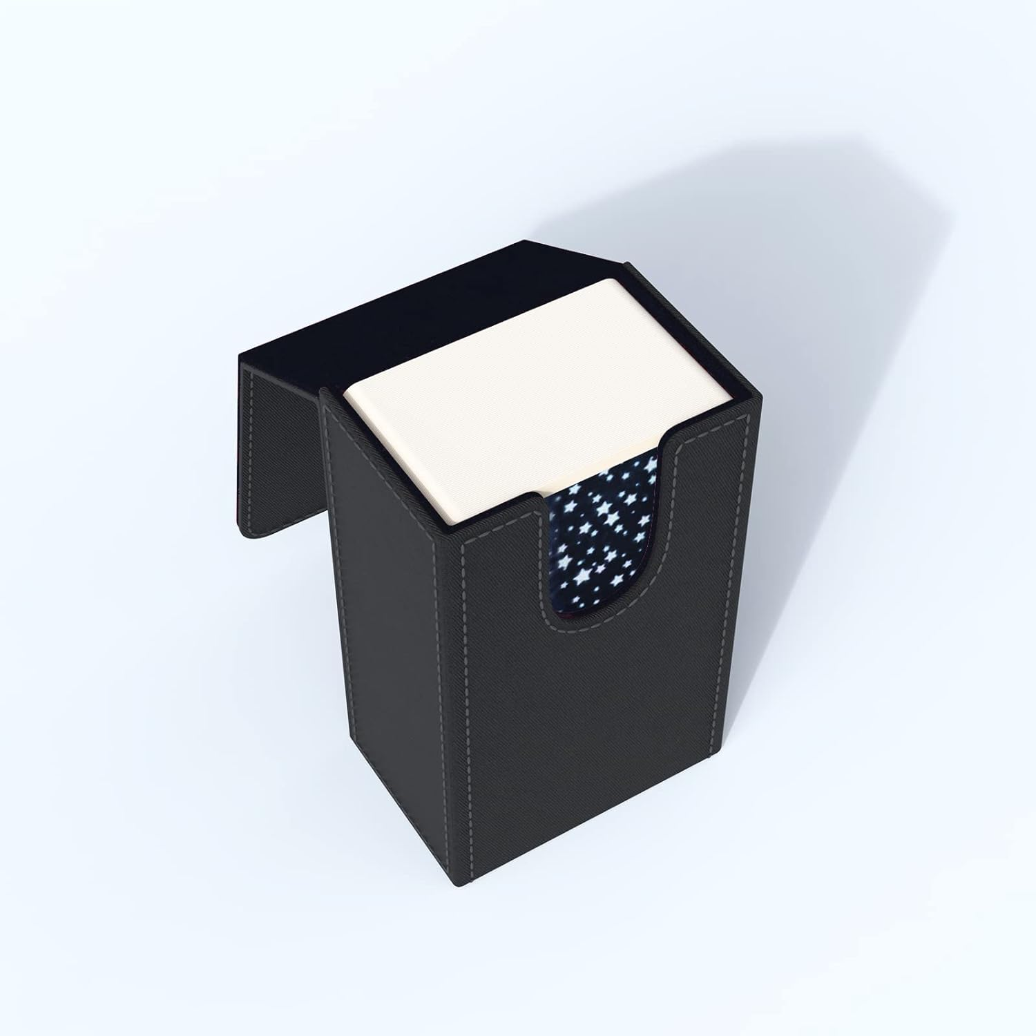 Black Tarot Card Holder with Black Interior; Fold Top Tarot Card Box Case with Magnetic Lid Closure; Fits Rider Waite Tarot Card Deck; Holder Measures Standard Size 5.39 X 3.38 X 2 in (137*86*51Mm) - Grey image number 5