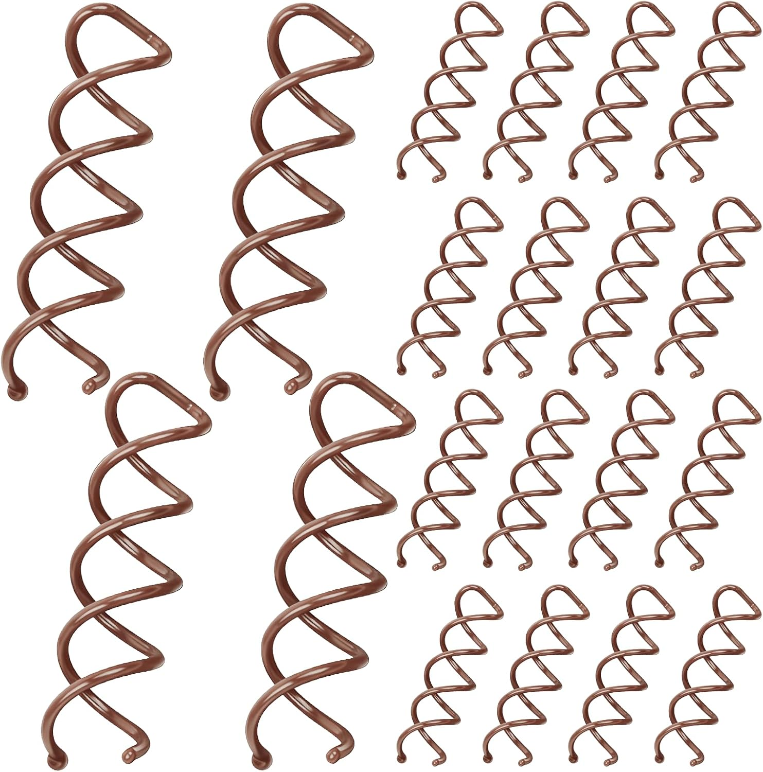 Hautllaif Pack of 20 Spiral Hair Pins - Spiral Hair Clips for Bun & Updo - DIY Hair Styling Tool, Invisible Twist Hair Pins for Women, Brown image number 6