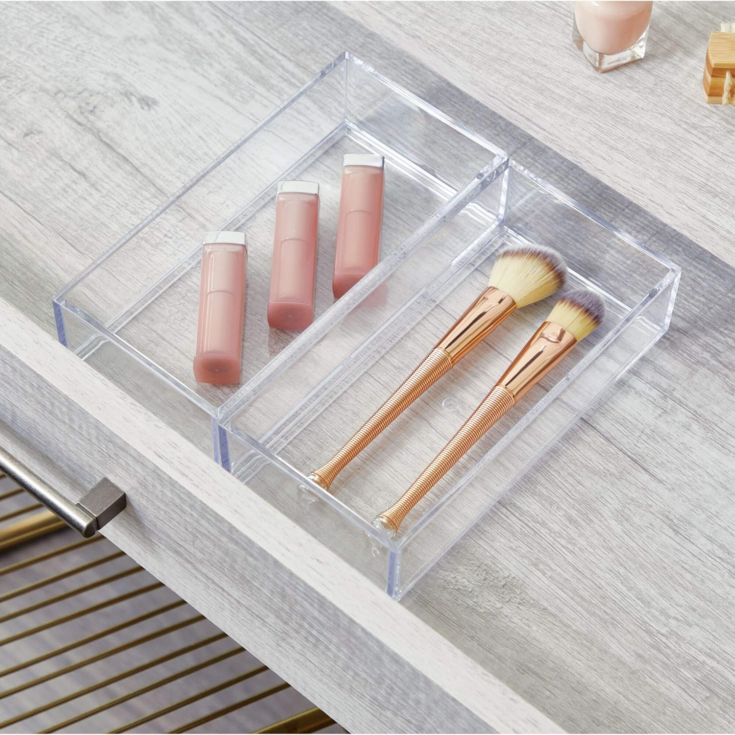 Interdesign Clarity Kitchen Drawer Organizer for Silverware, Spatulas, Gadgets - 4" X 8" X 2", Clear image number 4