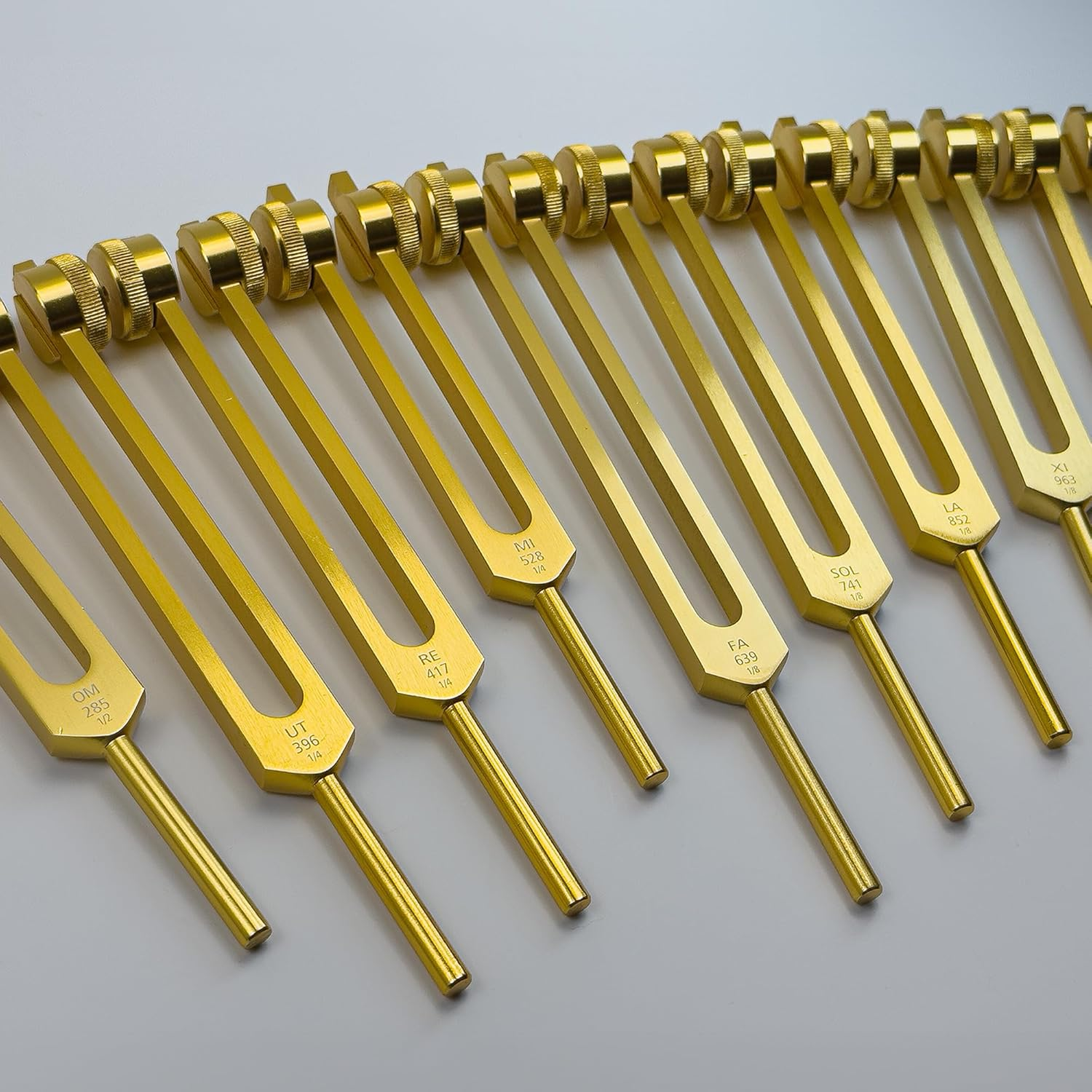 9Pc Secret Solfeggio Tuning Fork Set - Designed Specifically for Use with Boot Attachments - Cranial Stimulation, Bone-Tuning, Meridian Lines - Sound Healing and Biofield Harmonization &ndash; Multicolor