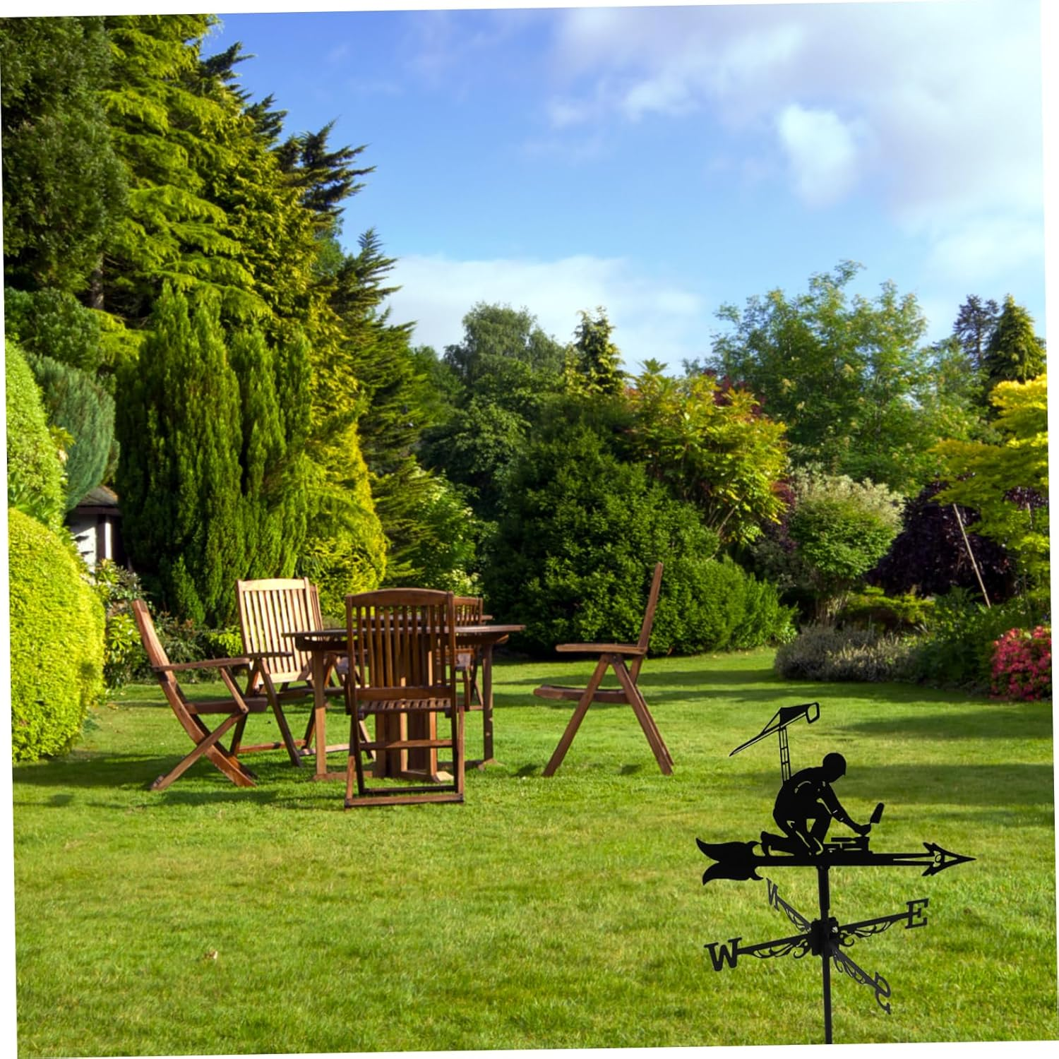 KONTONTY Wind Vane Large Wind Sock Wind Spinner Wind Indicator Wind Direction Measuring Instrument Roof Wind Direction Indicator for Garden Courtyard Roof Decoration Rooftop Vane image number 4