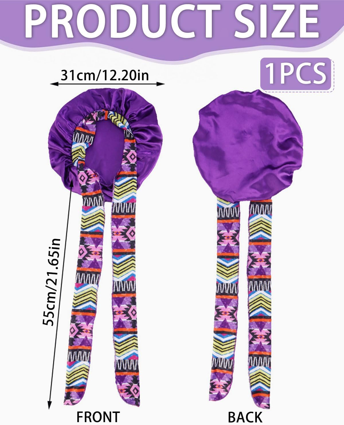 TPZORJX Bonnet, Hair Cap for the Night, Silk Hood for Sleeping, Night Sleep Cap, Satin Bonnet, Soft Satin Bonnet, Adjustable Sleeping Cap for Women, Children, Hair Cap, Hair Protection, Reusable image number 2