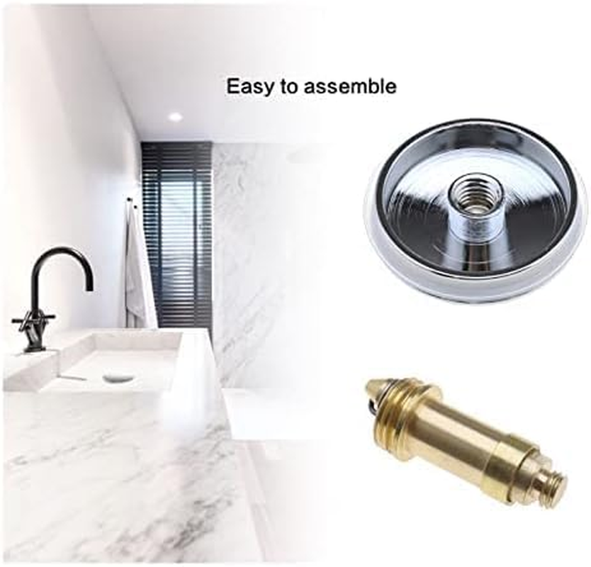 Bathroom Sink Drain Plug Stopper, 2 Pack 38Mm Basin Pop up Click Clack Plug with Brass Slotted Bolt Spring for Bath Vanity Sink Bathtub Kitchen image number 1