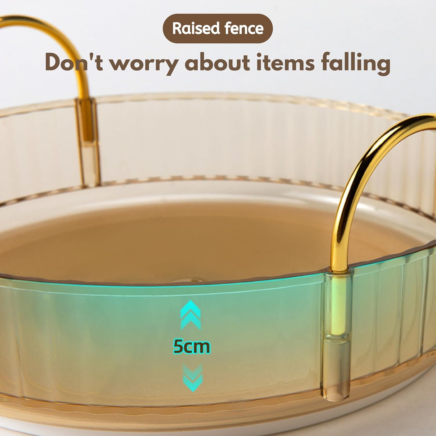 360 Rotating Makeup for Vanity, Bathroom Countertop Organizer Spinning Perfume Organizer, High-Capacity Cosmetic and Skincare Dresser Make up Holder Rack (2 Tiers)