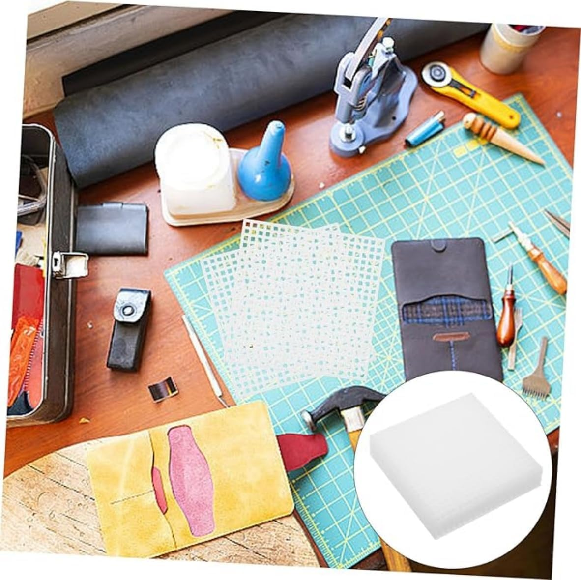 10Pcs Sheets Handwoven Baseboard Embroidery DIY Pads Bag DIY Material Plastic Mesh Pads Plastic Mesh for Embroidery Plastic Canvas for Bag Sewing，For Embroidery Crafting Knit and Crochet Projects image number 5