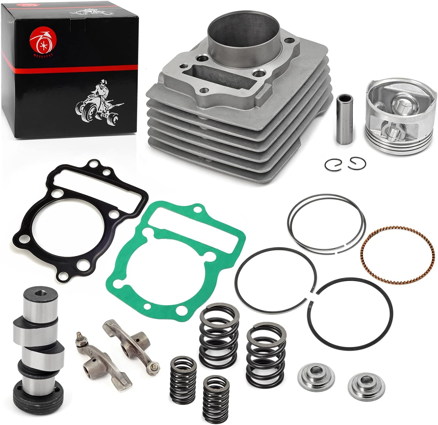 Motorsports Big Bore 58Mm 120Cc Cylinder Piston Top End Kit & Camshaft Compatible with Honda XR100 XR100R CRF100 CRF100F 1981-2017 411-HXR-1001