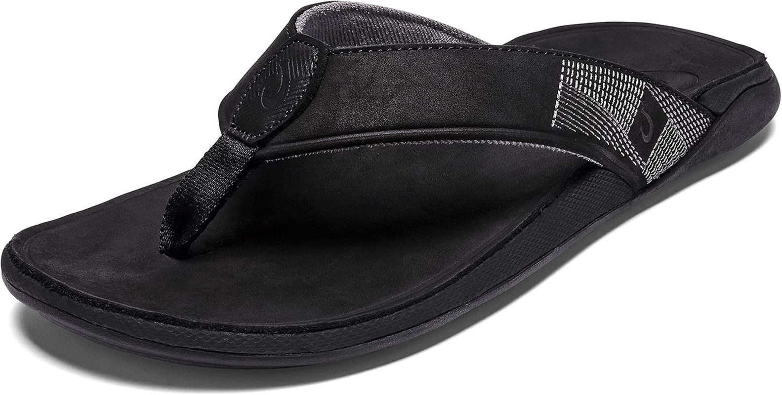 OLUKAI Tuahine Men'S Beach Sandals, Quick Dry Flip-Flop Slides, Waterproof Full-Grain Leather & Wet Grip Soles, Soft Comfort Fit & Arch Support