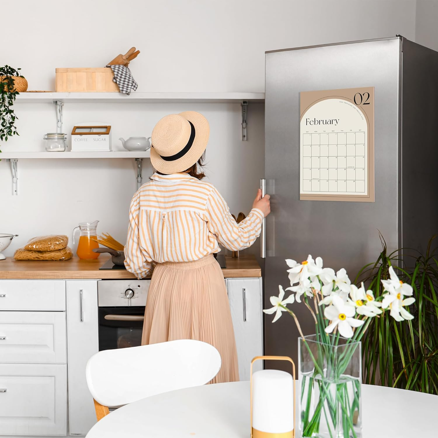 Aesthetic 2025 Magnetic Fridge Calendar - Runs until December 2025 - the Perfect Monthly Refrigerator Calendar with Minimal Designs for Easy Organizing