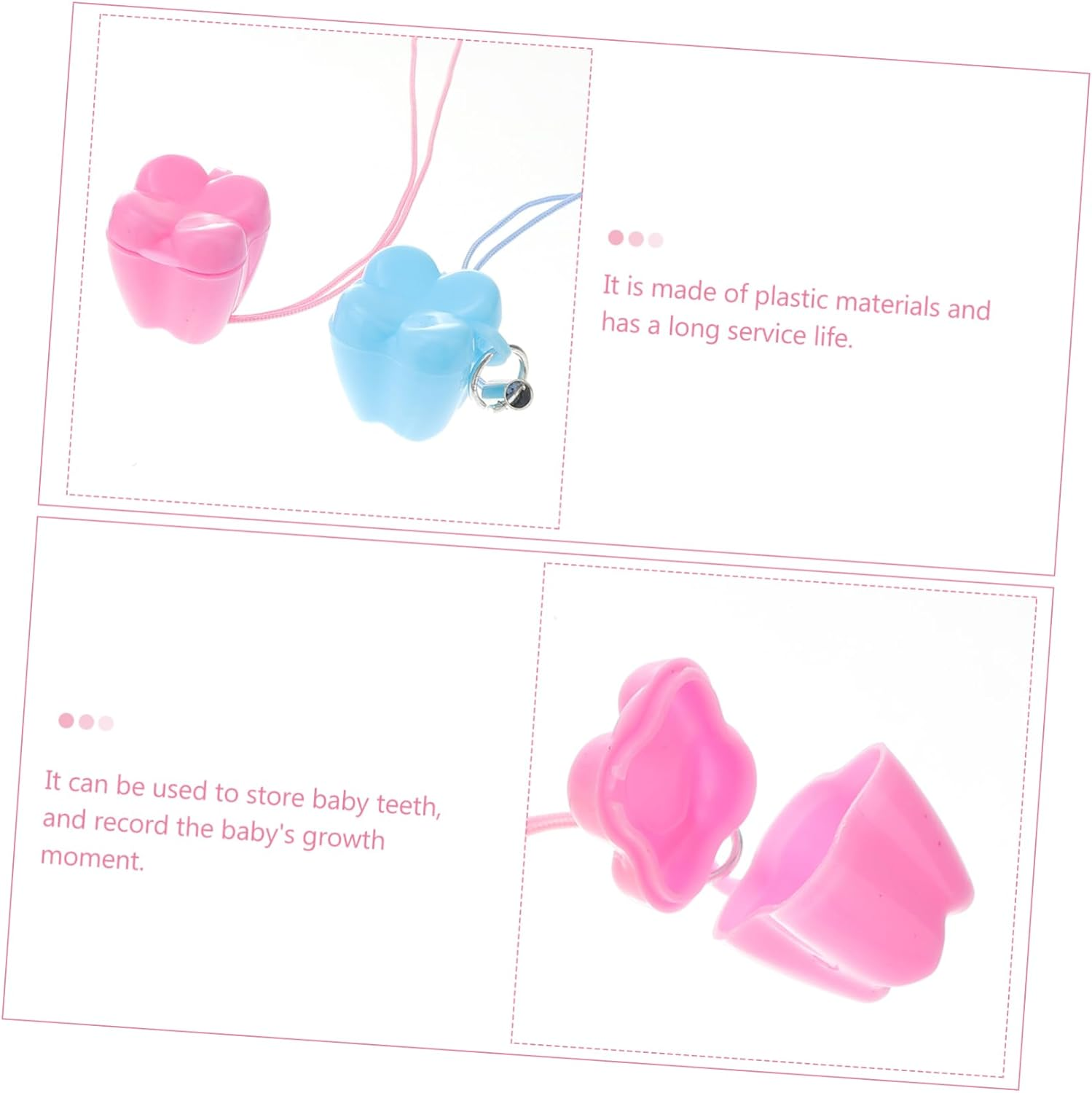 50Pcs Baby Tooth Storage Case Organizer for Children, Plastic First Tooth Keepsake Box Suitable for Souvenir Collection and Storage Random Color image number 6