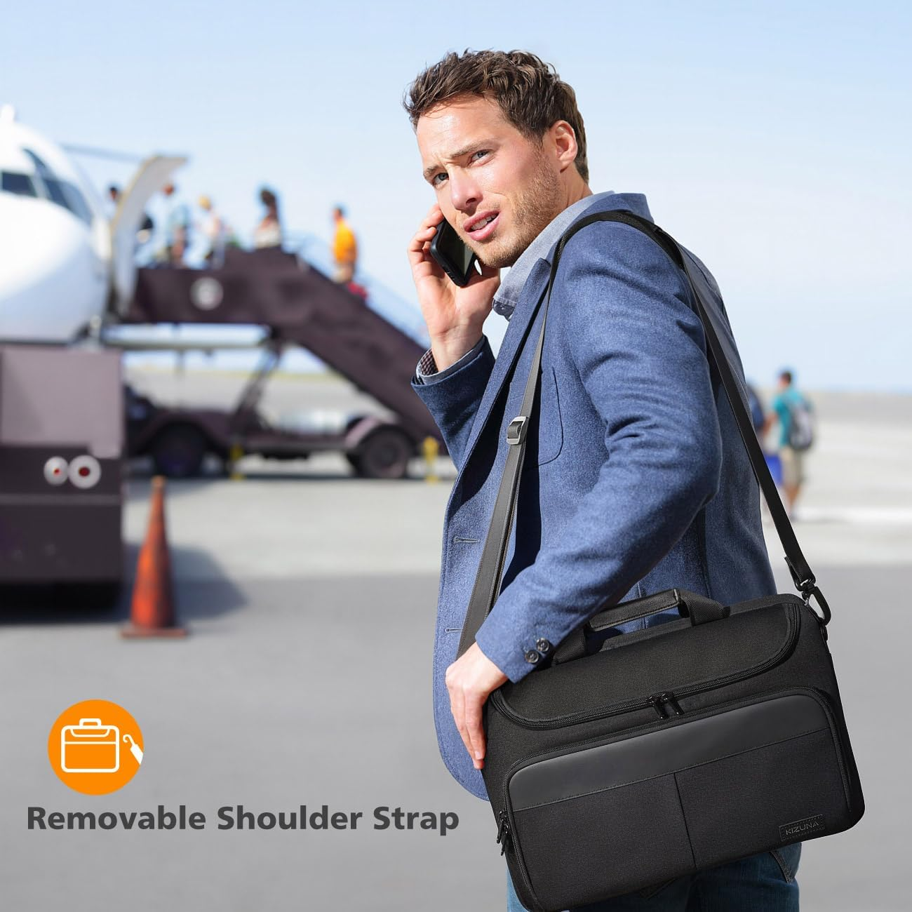 KIZUNA Laptop Bag Case 15.6 Inch Computer Shoulder Sleeve for Macbook Air 15 M2/Macbook Pro M1 M2 Max/16" Lenovo Legion Slim 5I Gen 8/16" Ideapad Slim 5/Gaming 3I/Hp Envy X360 15/Dell, Black image number 3