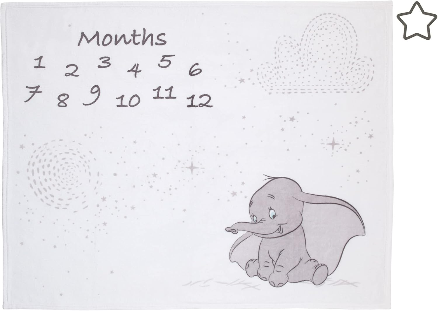 Disney Minnie Mouse White, Pink, and Aqua Super Soft Milestone Baby Blanket