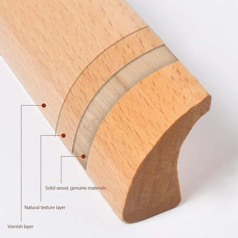 10 PCS Wooden Drawer Pulls Wooden Handles Wood Cabinet Pulls Unfinished Knobs Pulls Handles with Screws Wood Handles for Drawers Dresser Wardrobe