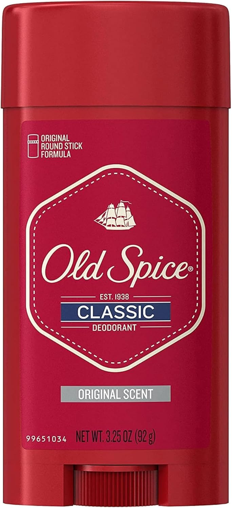Old Spice Deodorant 3.25 Ounce Classic Original round Stick (96Ml) (3 Pack) image number 1