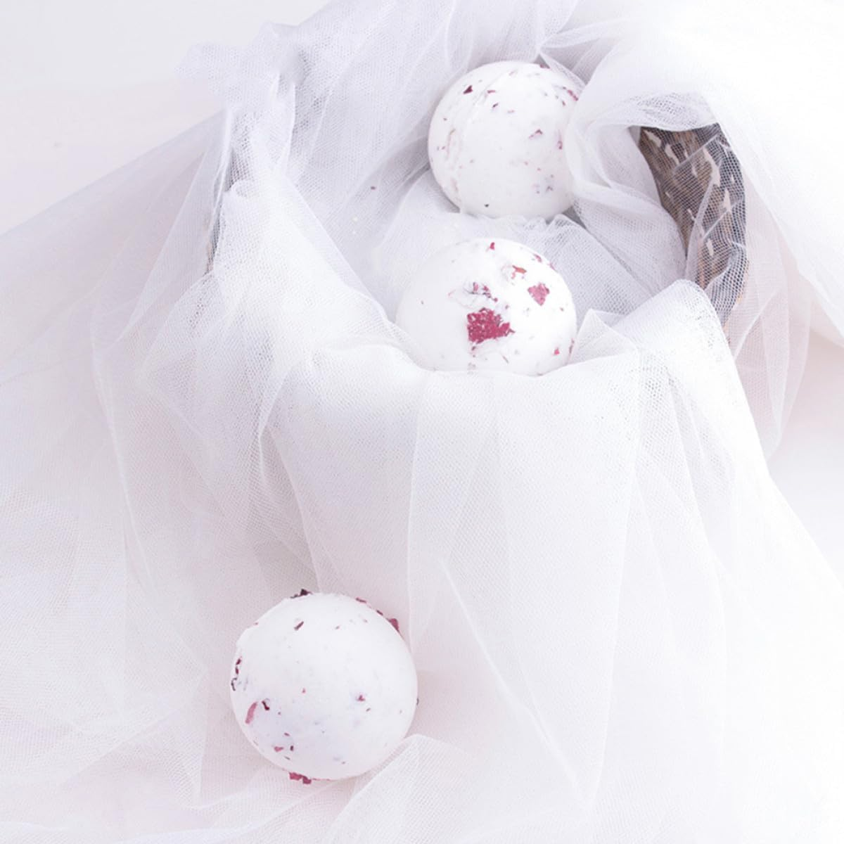 Healeved 2Pcs Bubble Bath Bombs with Essential Oils round Bath Bombs for Skin Care and Moisturizing for Women And image number 4